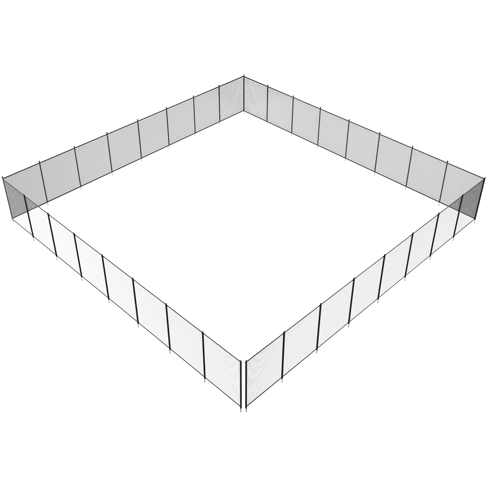 SKYSHALO 4 x 96 ft Pool Fence Detachable Pool Fence For Outdoor Underground Pools