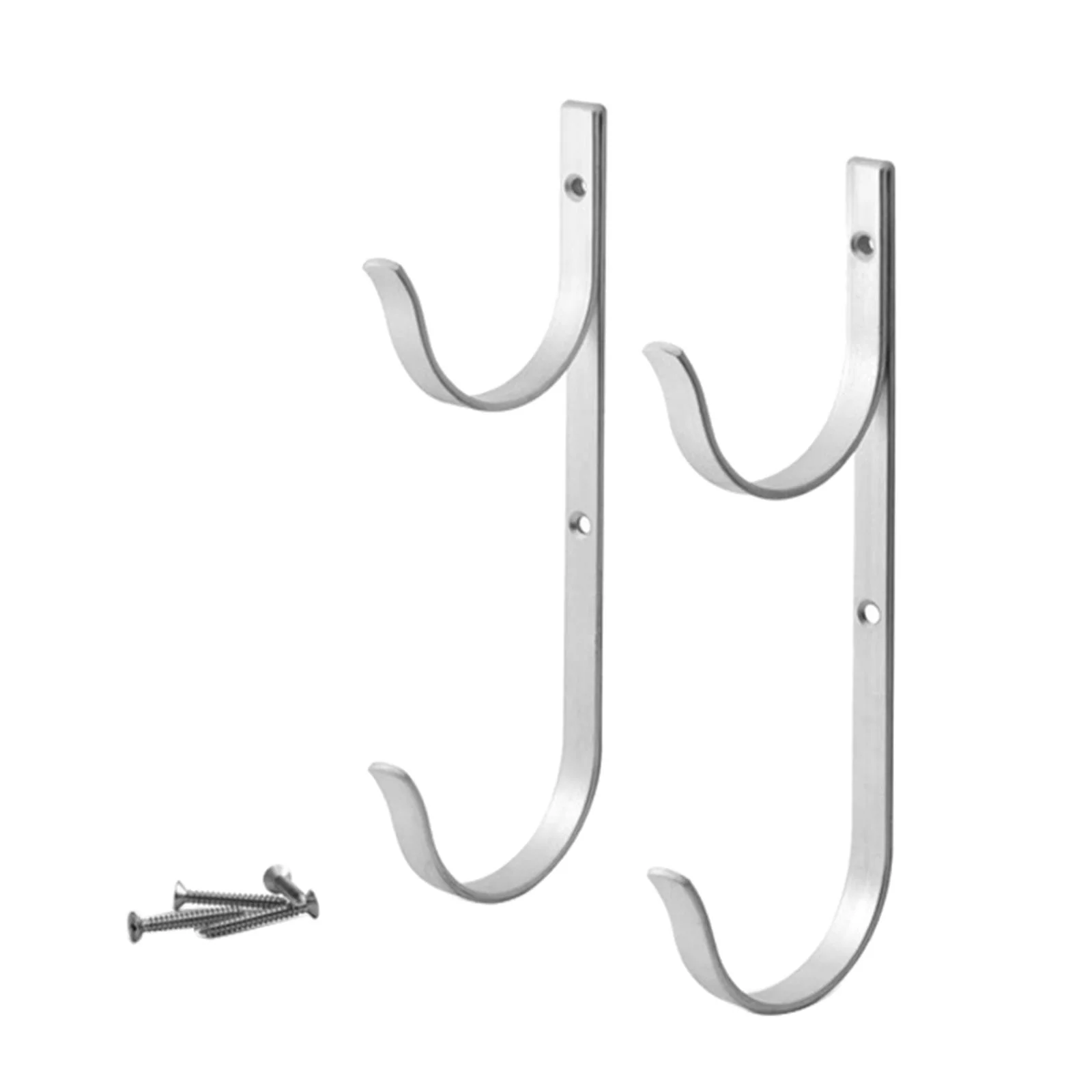 Set of 2 Pool Pole Hanger Telescopic Poles Hook Holder Leaf Rakes Holder Rack Save Space for Swimming Pool