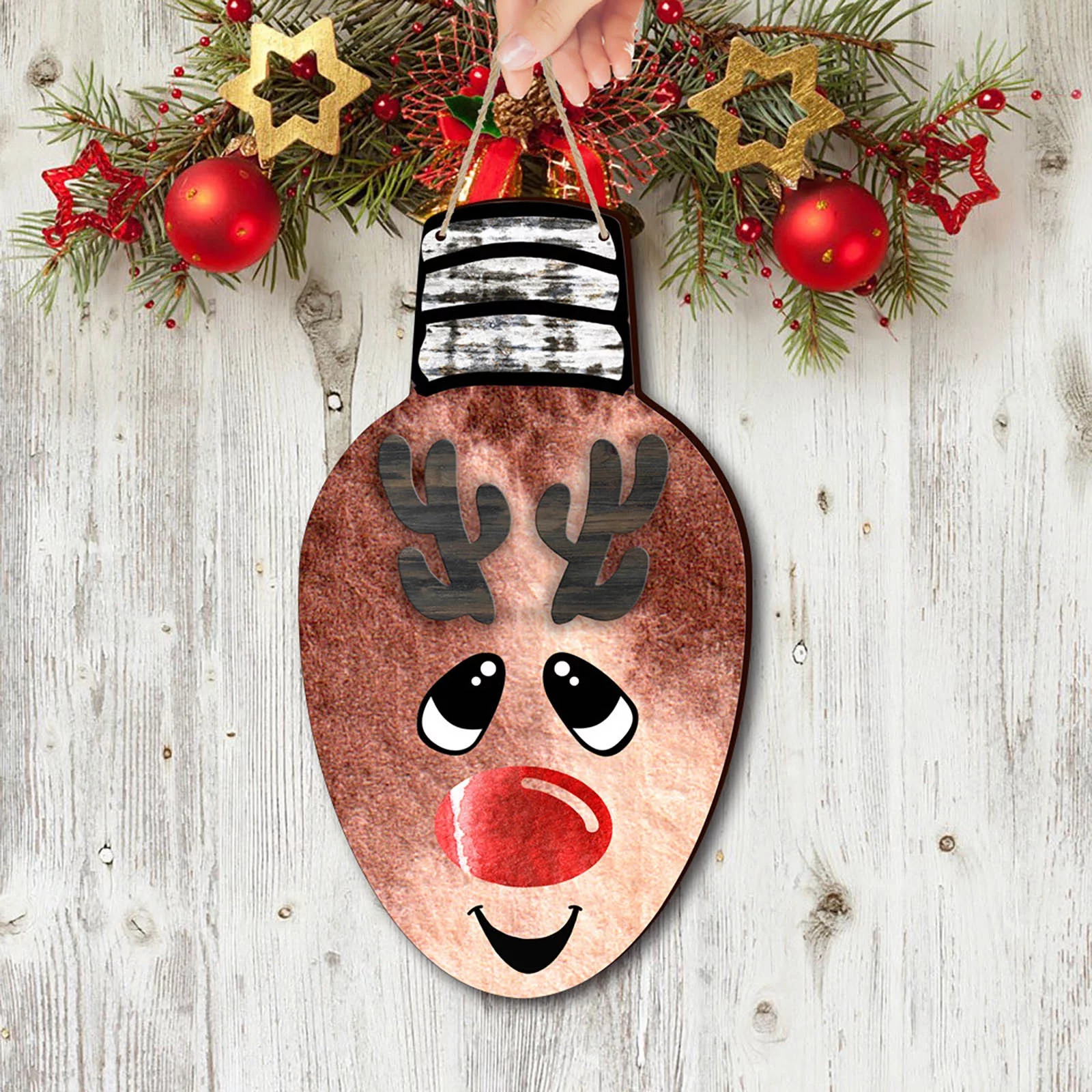 Wood Christmas Tree Sign Decor Farmhouse Hanging Plaque For Porch Farmhouse Xmas Front Door Outdoor Home Decor