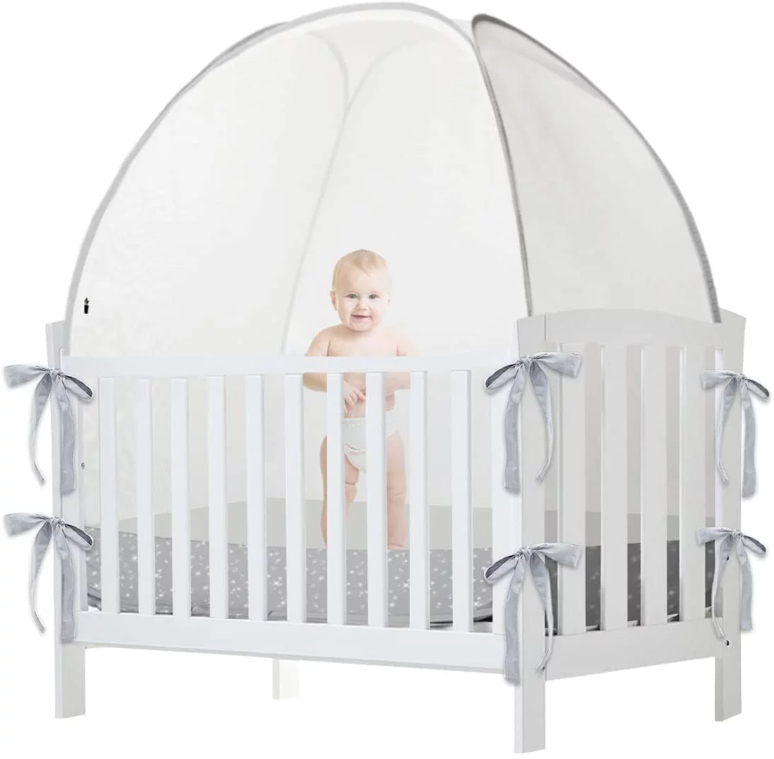 Crib Pop Up Tent, Crib Tent ,Baby Mesh Cover Net,Crib Tent to Keep Baby from Climbing Out