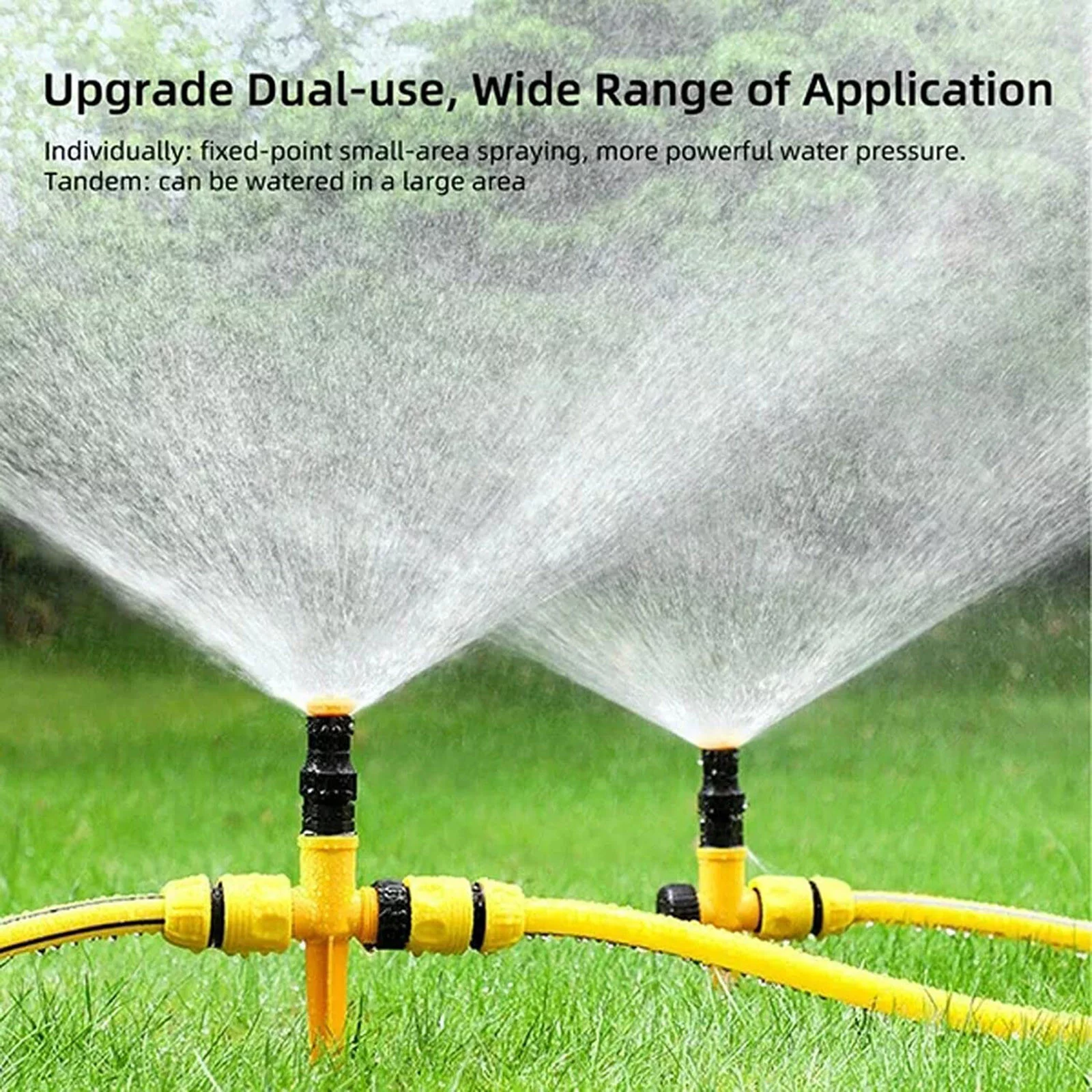 Hibibud 360° Rotation Auto Irrigation System Garden Lawn Sprinkler Patio For Outdoor Grass Garden Yard Lawns