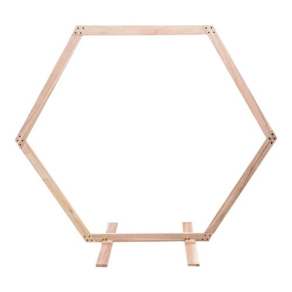 Wooden Wedding Hexagonal Arbor Backdrop Hexagon Wood Wedding Arch Frame Decor