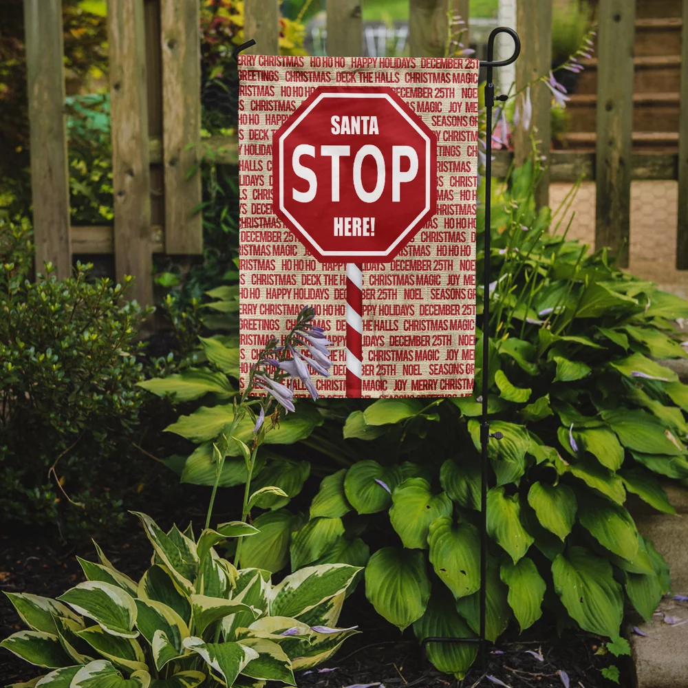 Carolines Treasures SB3118GF Santa Claus Stop Here Stop Sign Flag Garden Size Small multicolor