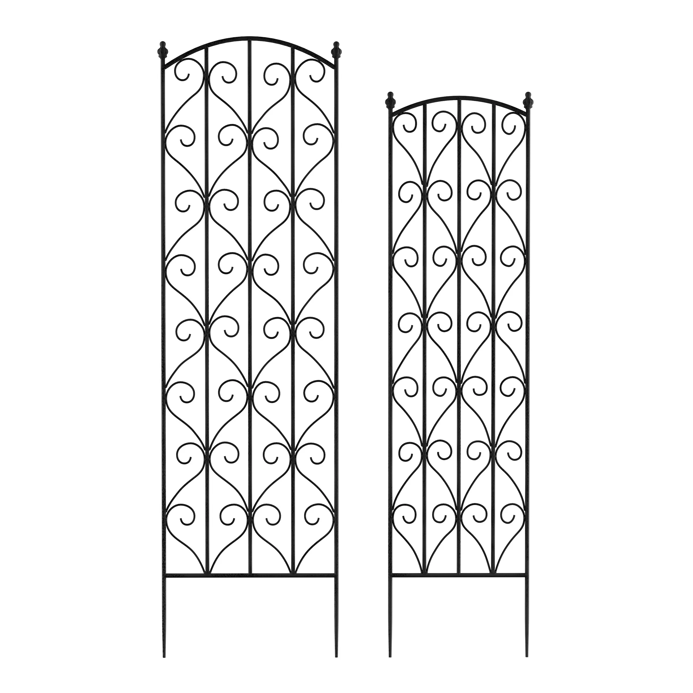 Pure Garden Metal Panel Decorative Garden Trellis (Black/Set of 2) (L) 16.6