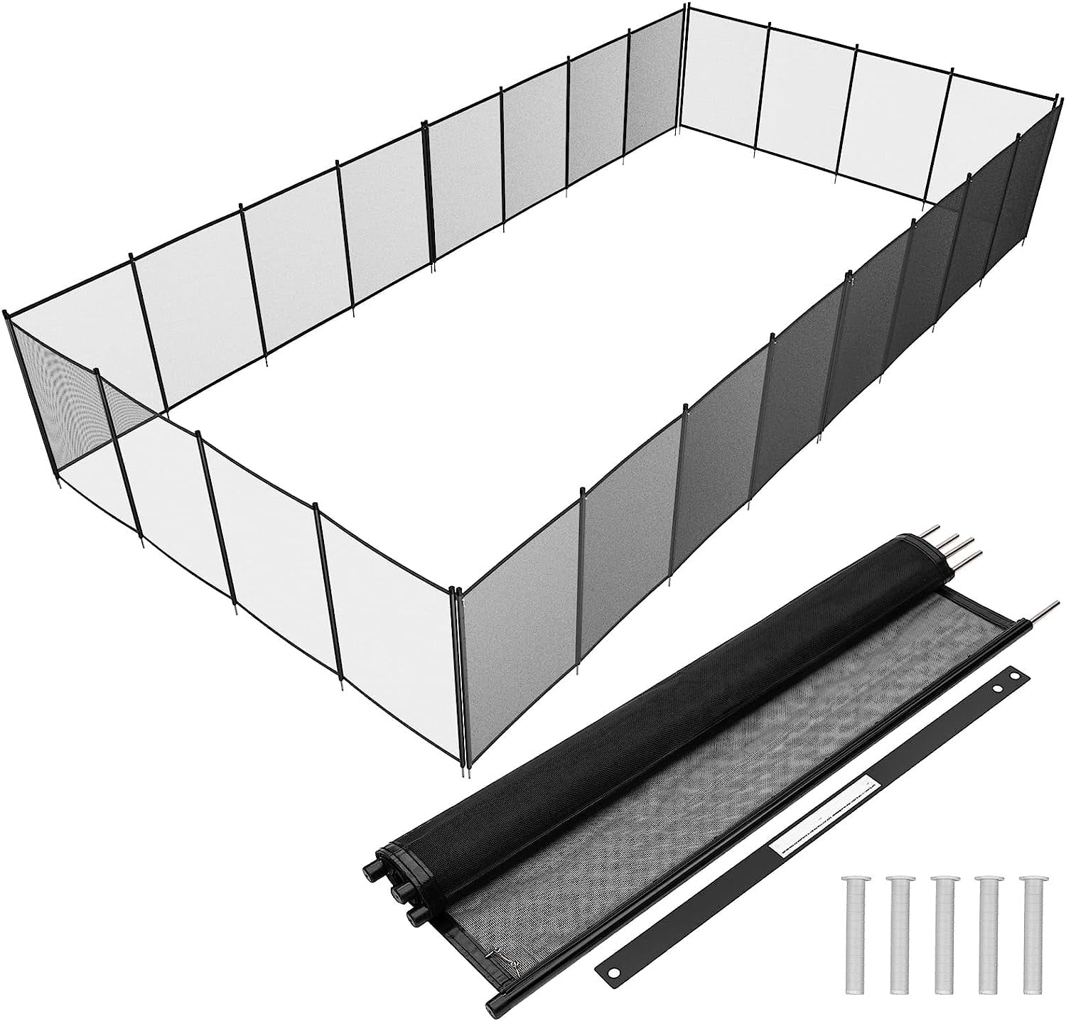 4Ft x 12Ft Black Pool Fence Swimming Pool Fence in Ground Pool Safety Fencing