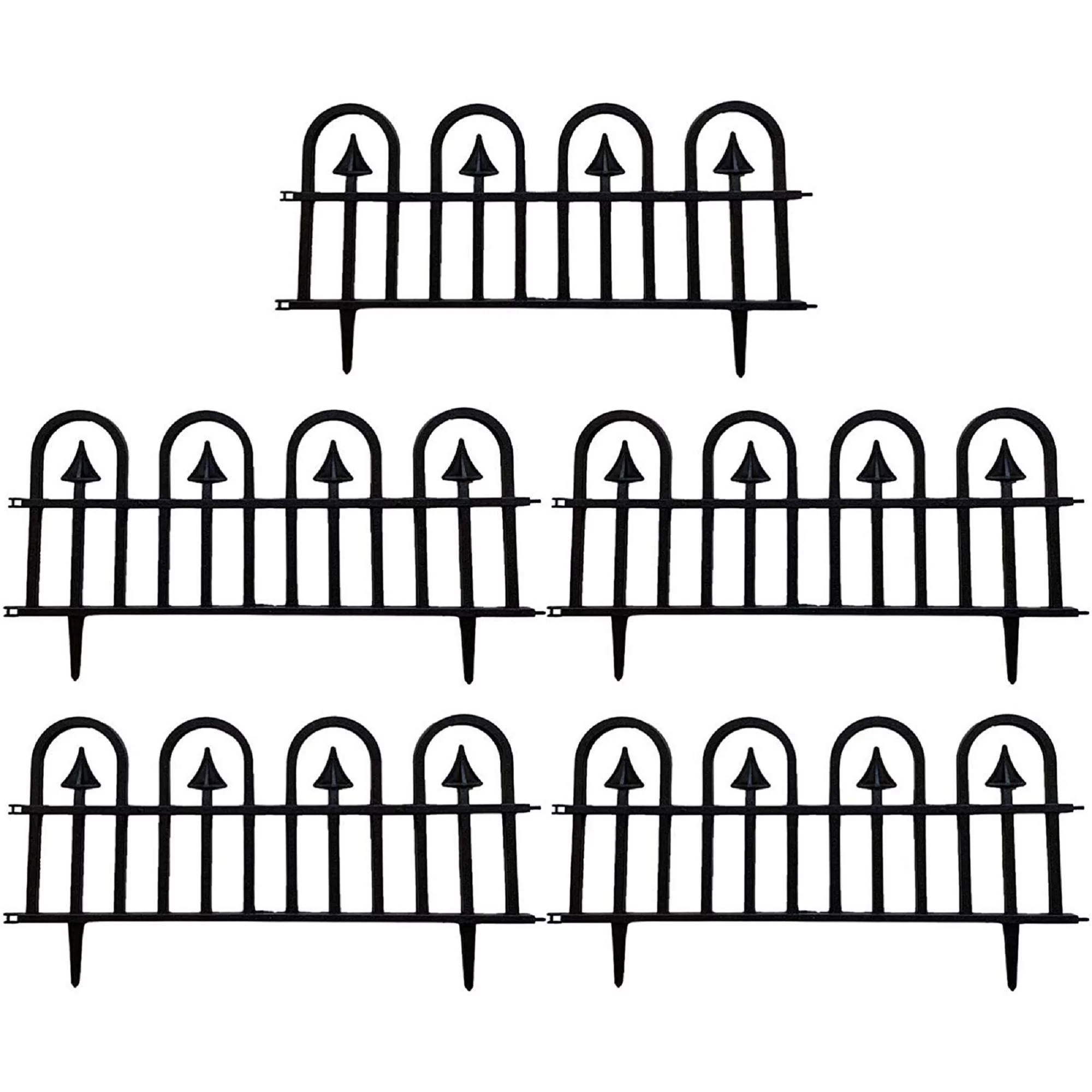 Jxzom 5PCS Splicable Plastic Garden Fence Rustproof Landscape Decorative Fencing Panels Outdoor Decoration