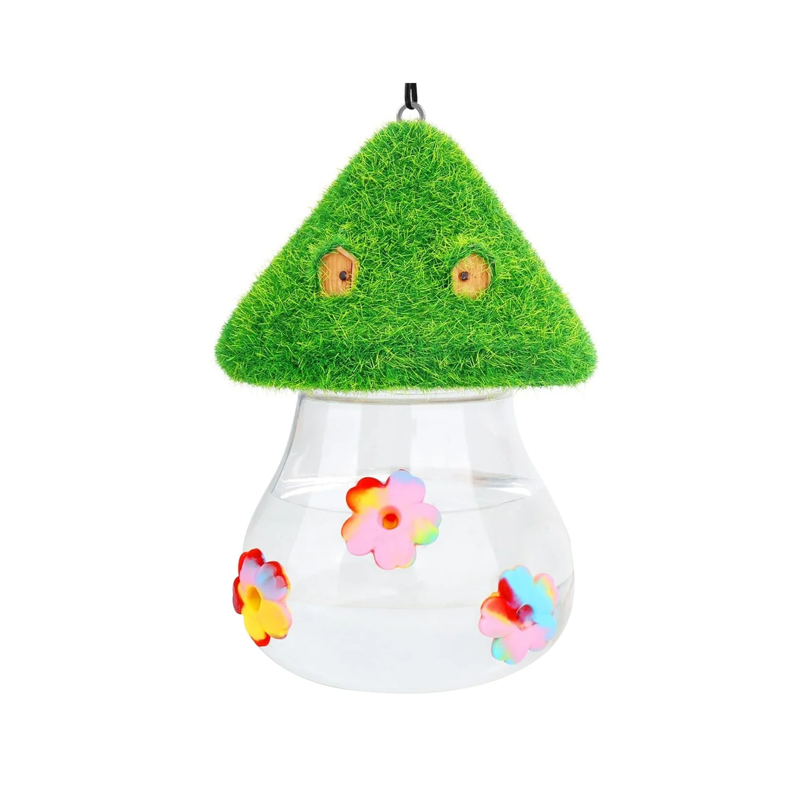 Hummingbird Water Feeder Outdoor Hanging Tie Dye Flower Bird Feeding Bottle Anti