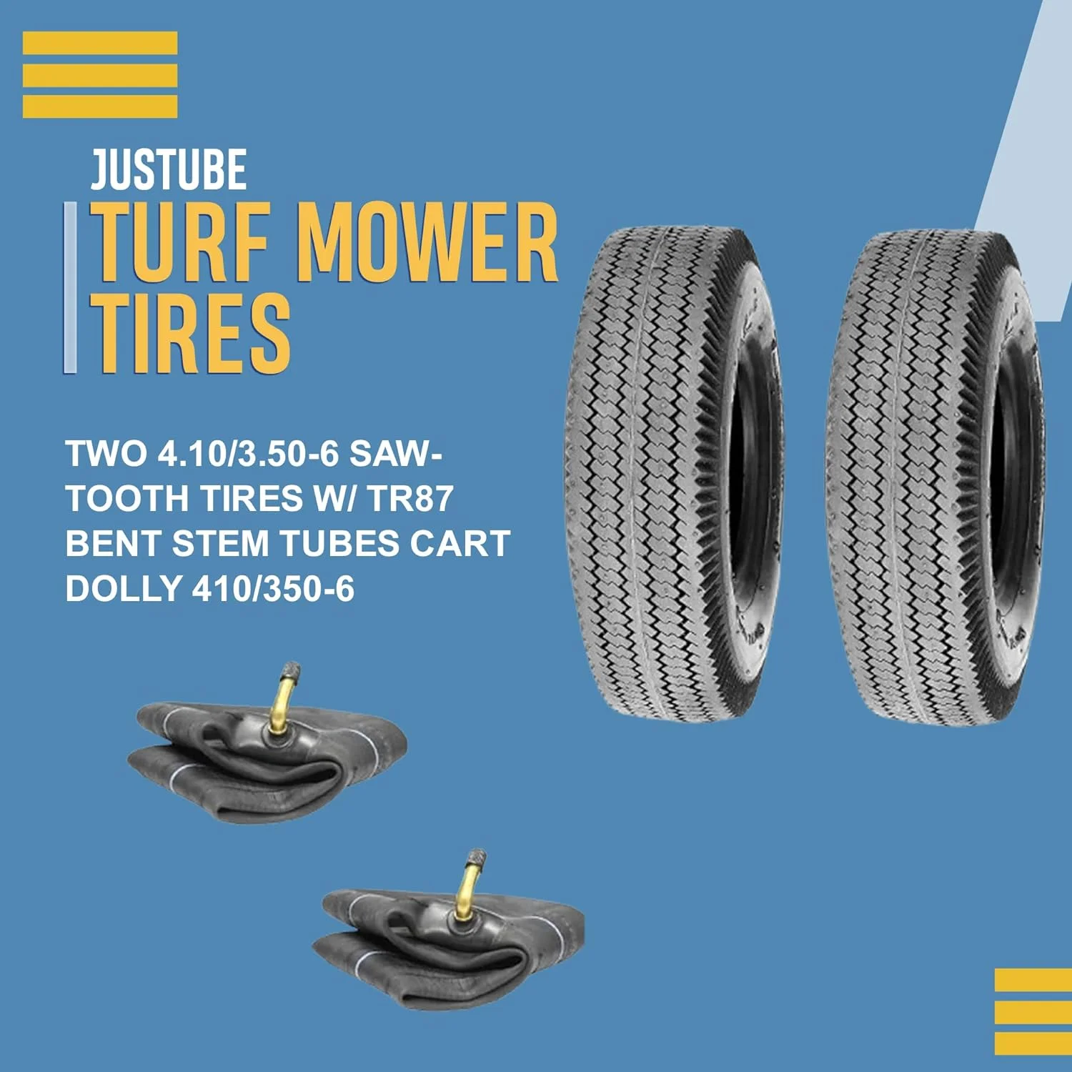 Bent Stem Tubed Lawn & Garden Cart Dolly Tires - Set of Two, Year Round