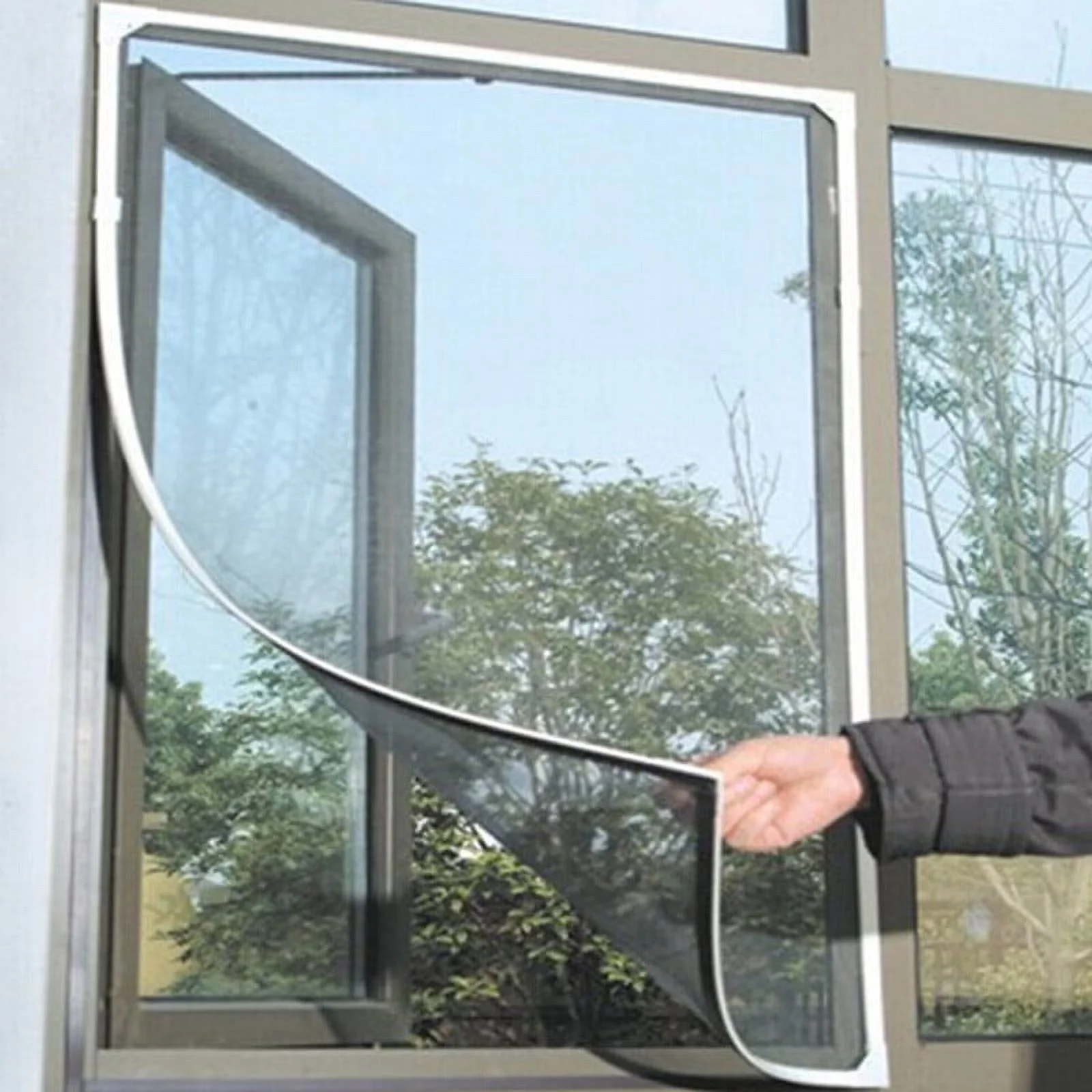 NLLSHGJ Curtain Insect Fly Mosquito Window Net Netting Mesh Screen Sticky Tape BK
