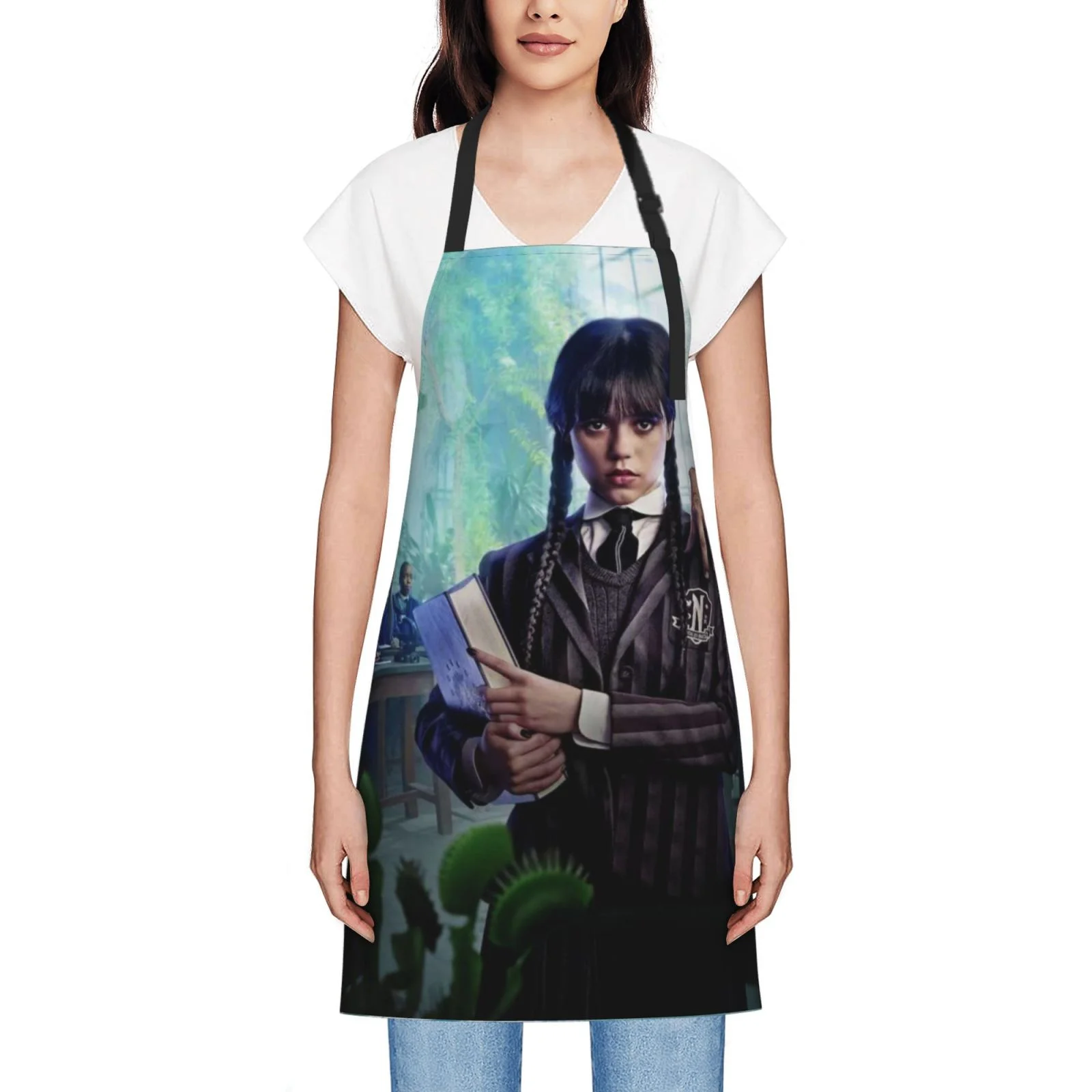 Wednesday Horror Waterproof Apron Home Decor For Kitchen/Cooking/Gardening/Painting/BBQ/Baking/Chef/Craftsman