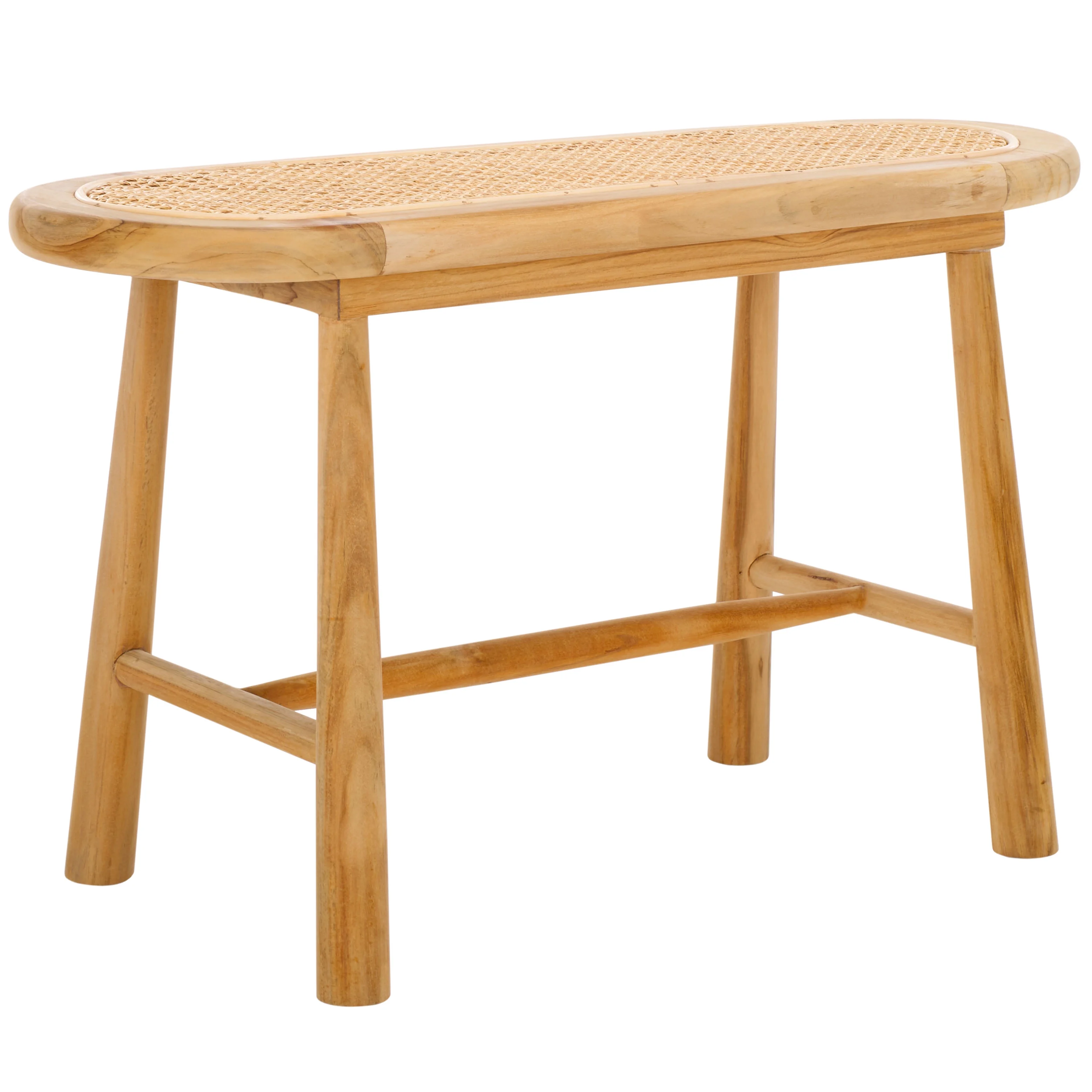 SAFAVIEH Anikka Rattan Bench, Natural (30.9 in. W x 11.8 in. D x 18.1 in. H)