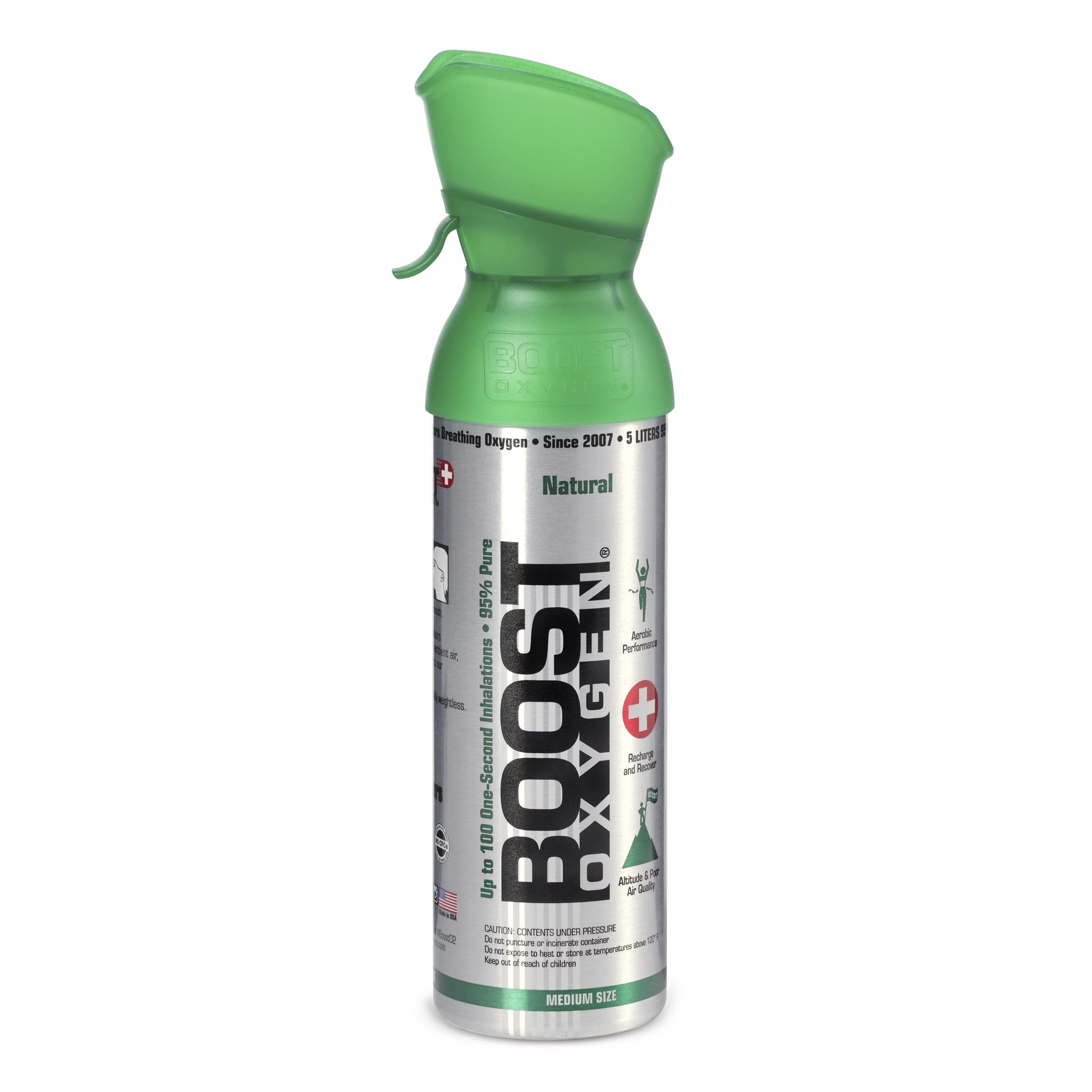 Boost Oxygen 5L Can Oxygen Bottle, Natural (4 Pack) & 3L Bottle, Peppermint
