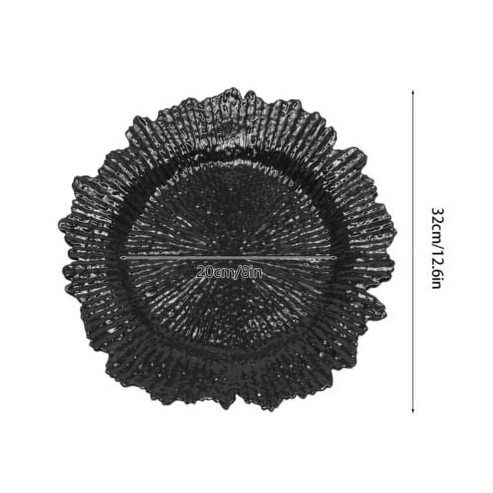 24pcs Modern Charger Plates Round Plastic Reef Plate Dinner Plates 12.6in
