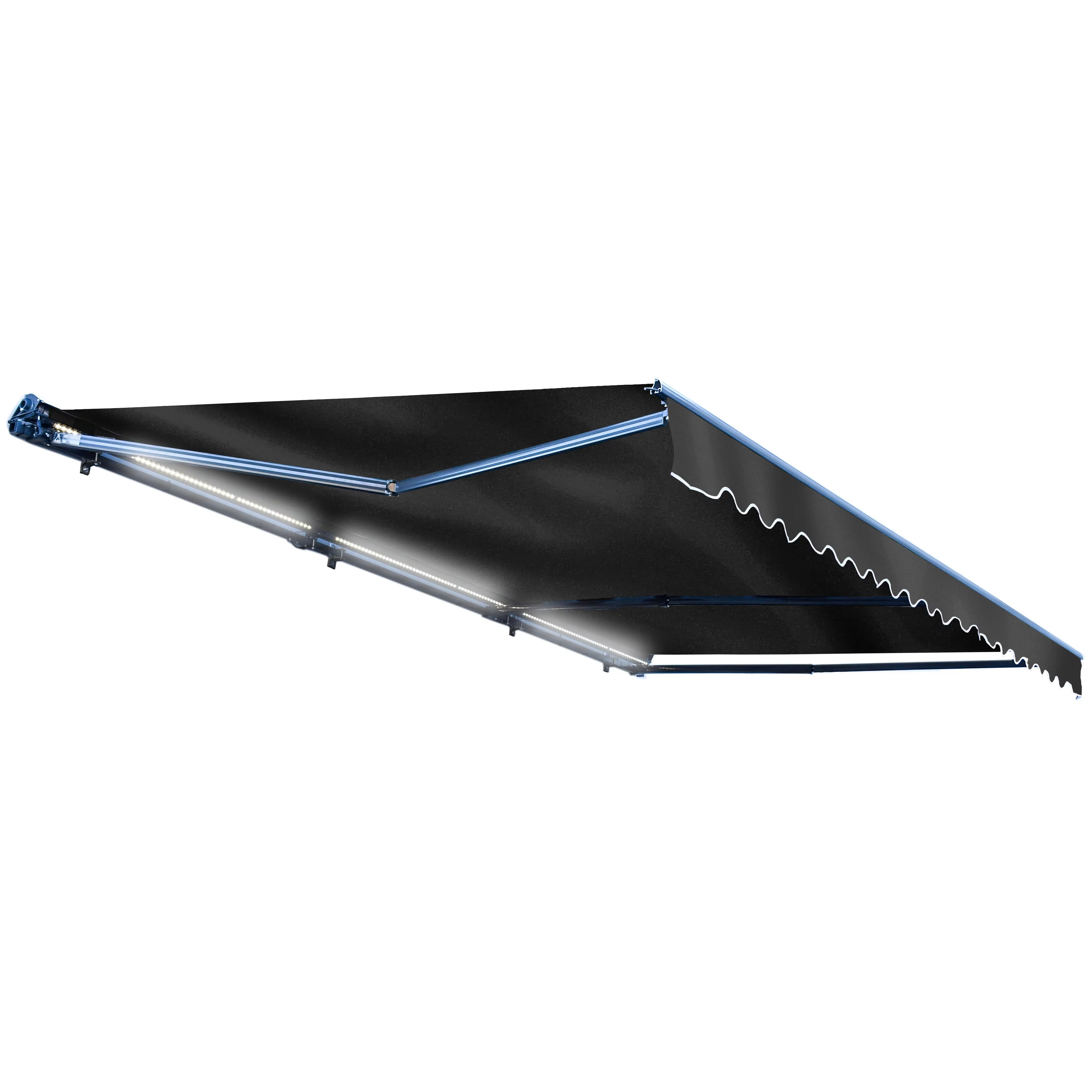 ALEKO 10' x 8' Black LED Half Cassette Motorized Retractable Patio Awning with Remote Control