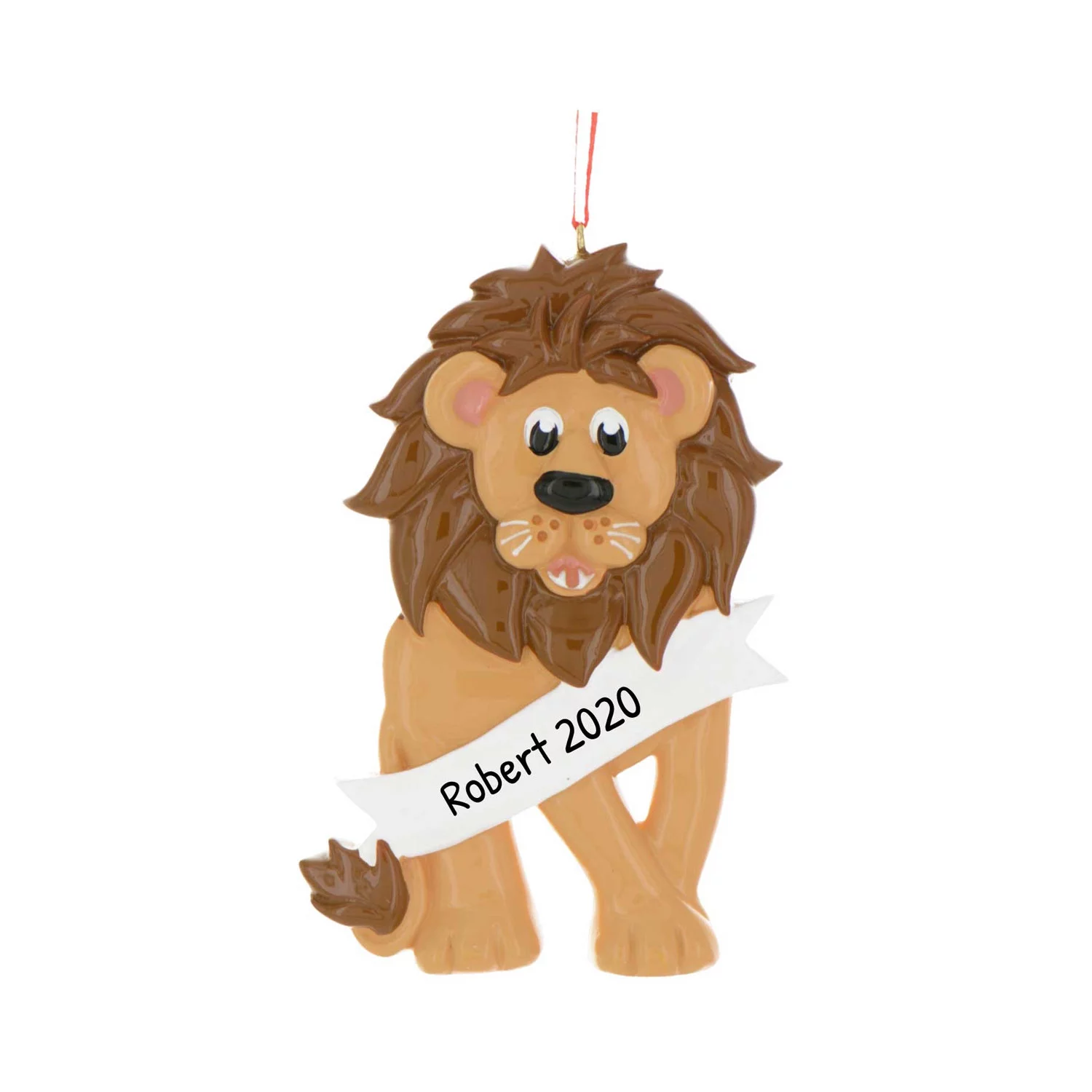 Personalized Animal Ornaments 2024 - Sitting Lion Christmas Ornament, Cute Safari Animal Ornaments