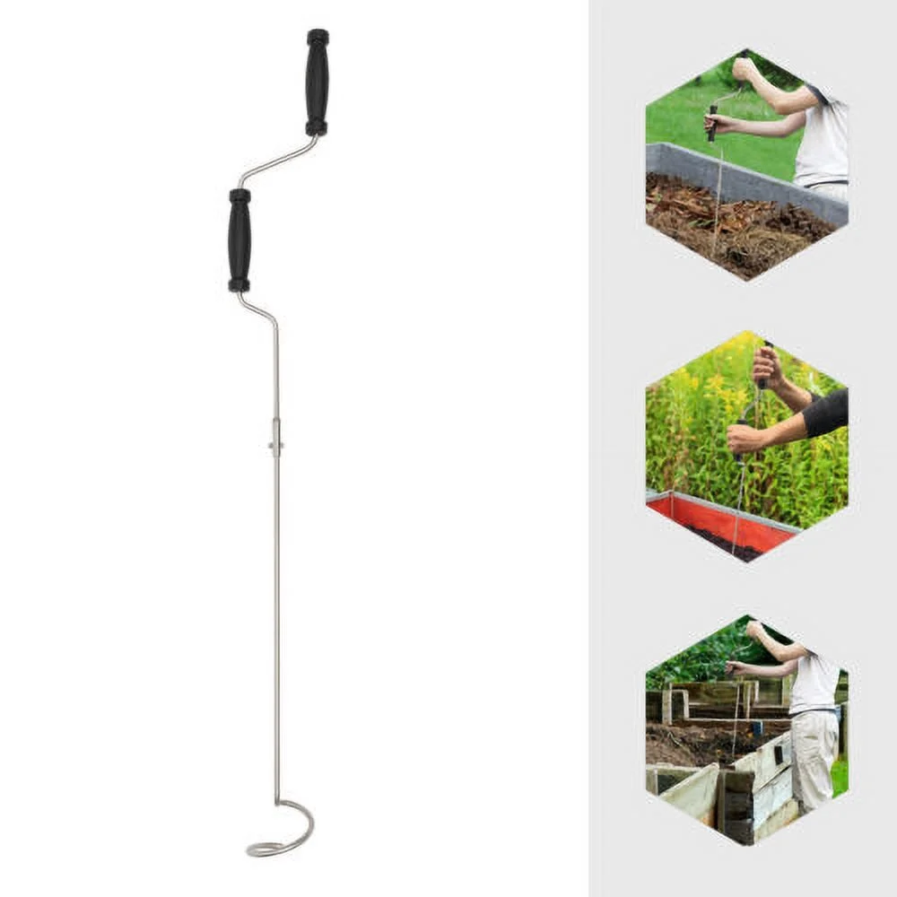 Compost Aerator Tool Compost Turner And Mixing Tool For Outdoor Composting Stain
