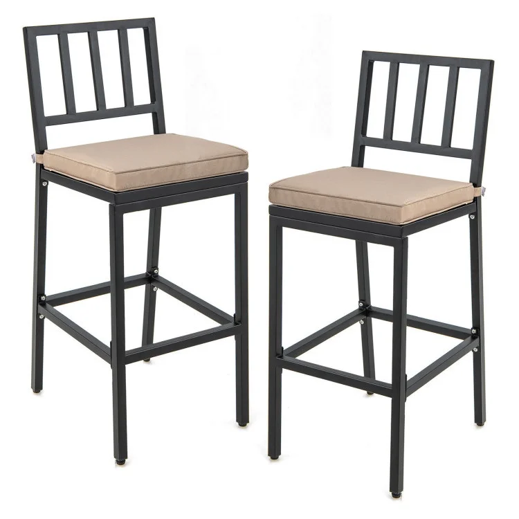 Industrial Patio Bar Chairs - Set of 2 - Elevate Your Outdoor Space