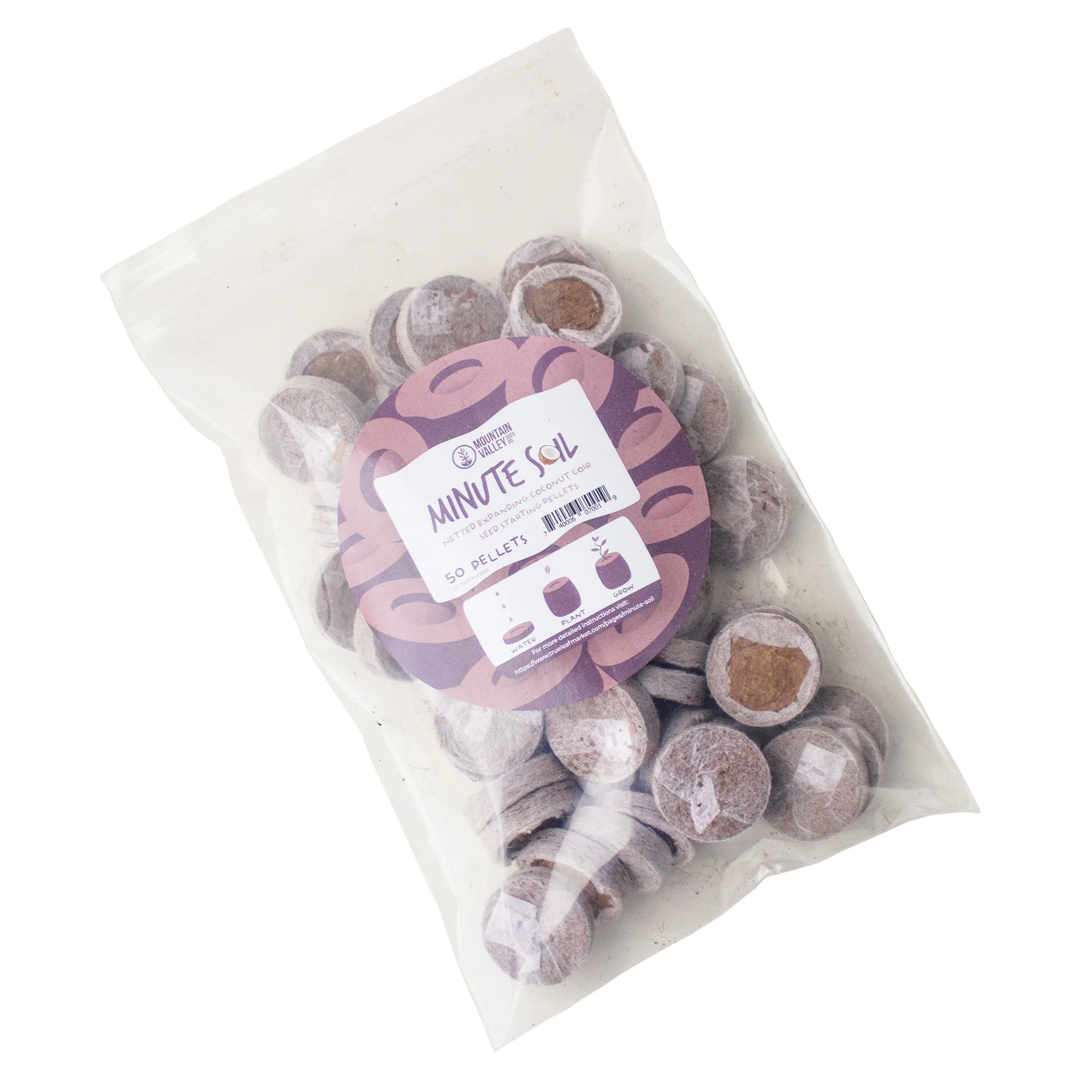 Pure Coco Coir Netted Seed Starting Pellets - 30mm - Pack of 50 - Renewable, Unamended - Superior to Peat Plugs - Self Contained Soil & Pot In One - Grow Garden Seedlings