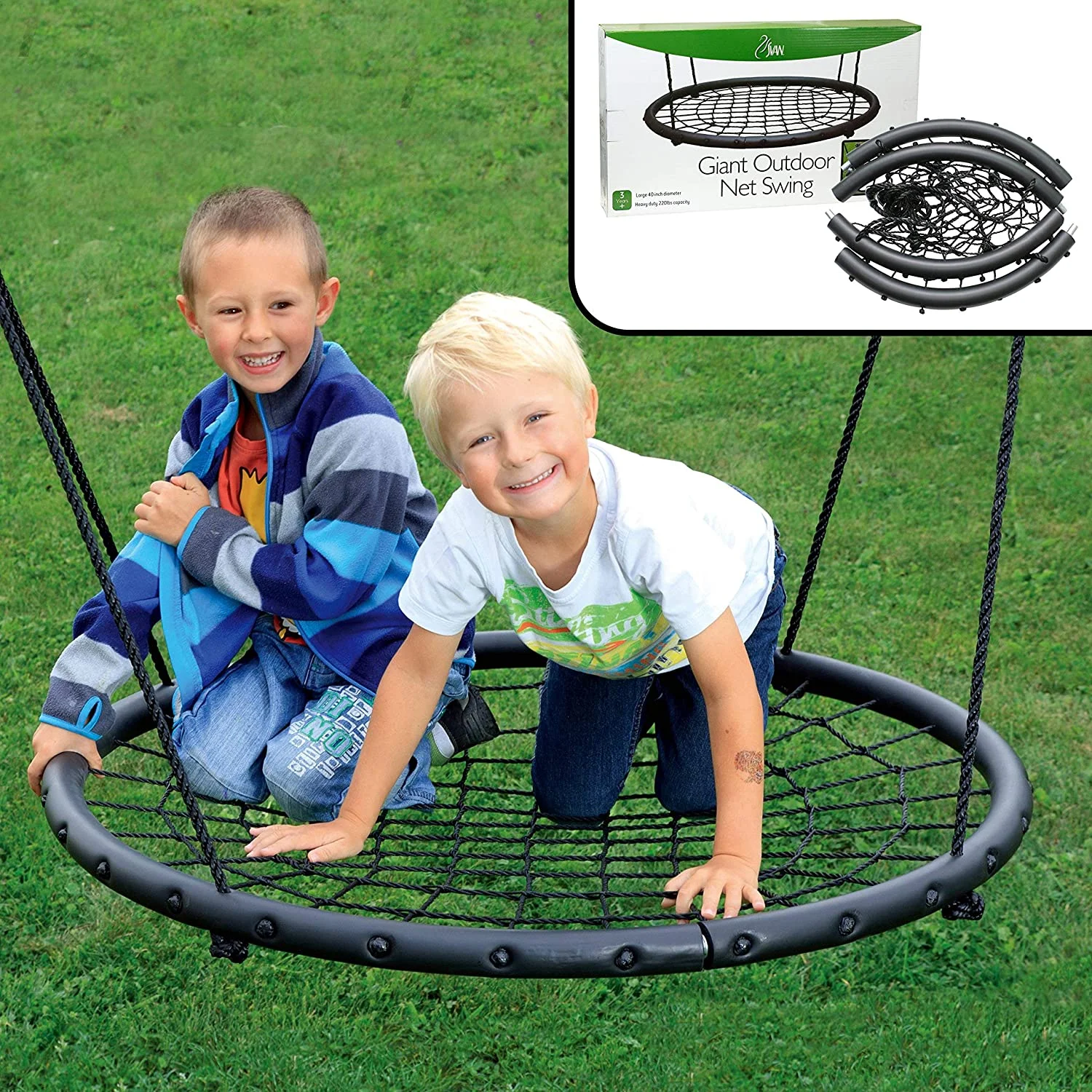 Tree Net Swing w Hanging Rope and Rings- Giant 40