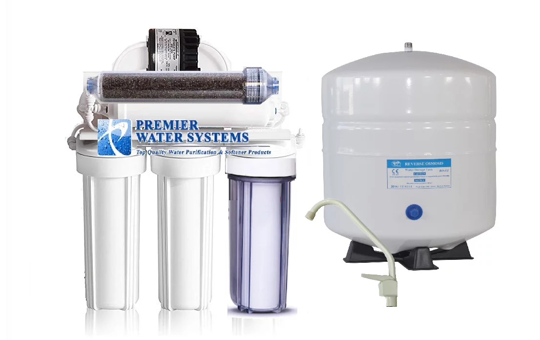 6 Stage Reverse Osmosis RODI Water Filter System 100 GPD with Permeate Pump + Tank