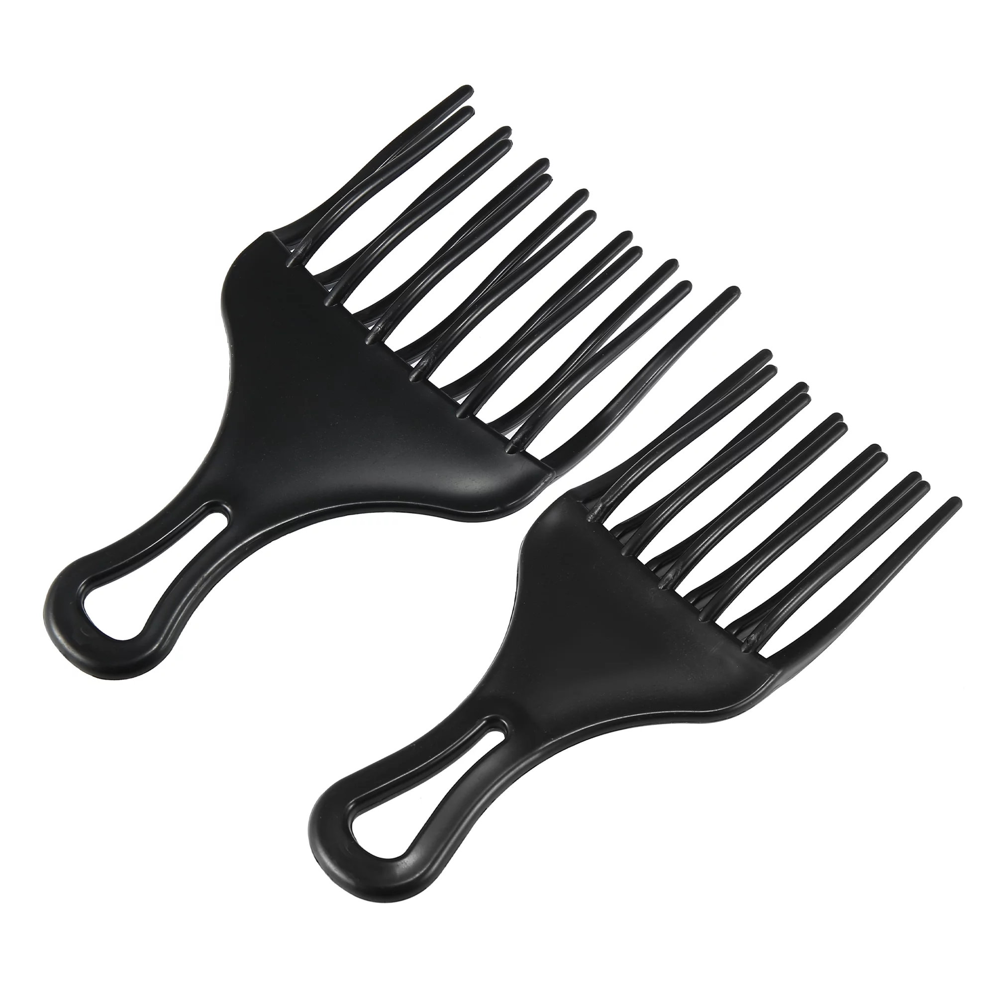 Vocoste 2pcs Afro Hair Pick Comb Large Small Hair Fork Comb Hairdressing Styling Tool Black