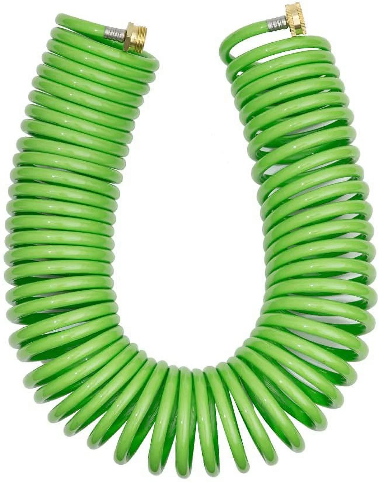 GREEN MOUNT Coil Garden Water Hose Premium PU With Brass Connectors Retractable self Coiling 50 ft Recoil RV Boat Hose