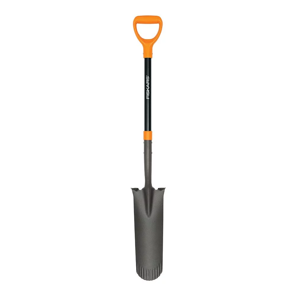 Fiskars Heavy-Duty Drain Spade Shovel, Steel Head Garden Shovel
