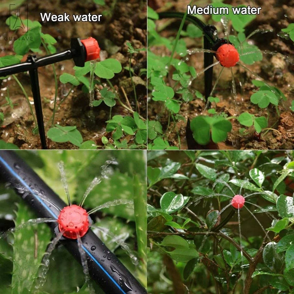Gustavedesign 50PCS 360 Degree Adjustable Garden Irrigation Mist Micro Flow Dripper Water Drip Hose Spray Heads Drippers Sprinklers