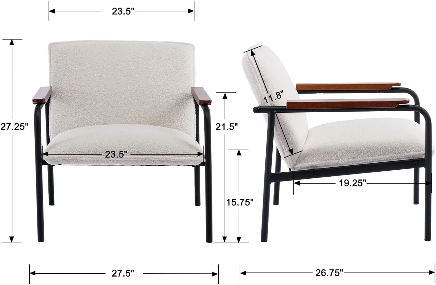 HBLUKDL Rocking Chair  Mid Century Upholstered Glider Rocker Armchair with Metal Base PU Leather Nursery Glider Chair with Wooden Grips  Room Bedroom  Brown