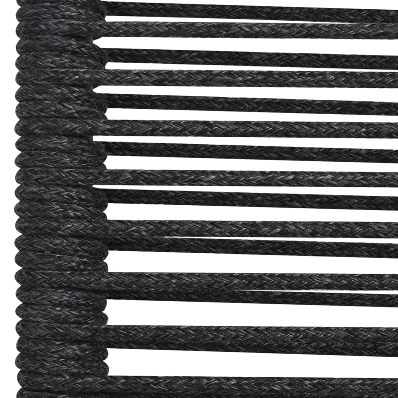 Suzicca Garden Chairs 4 pcs Cotton Rope and Steel Black