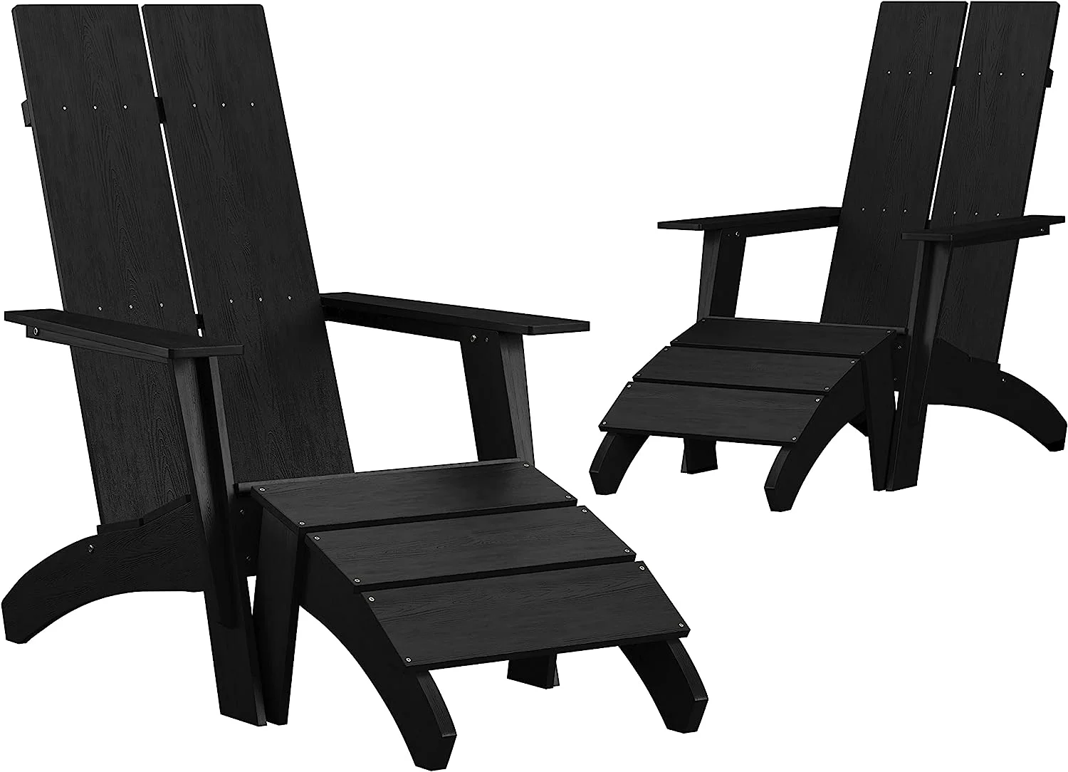 Charlestown Poly Resin Adirondack Chair - Gray - All Weather - Indoor/Outdoor