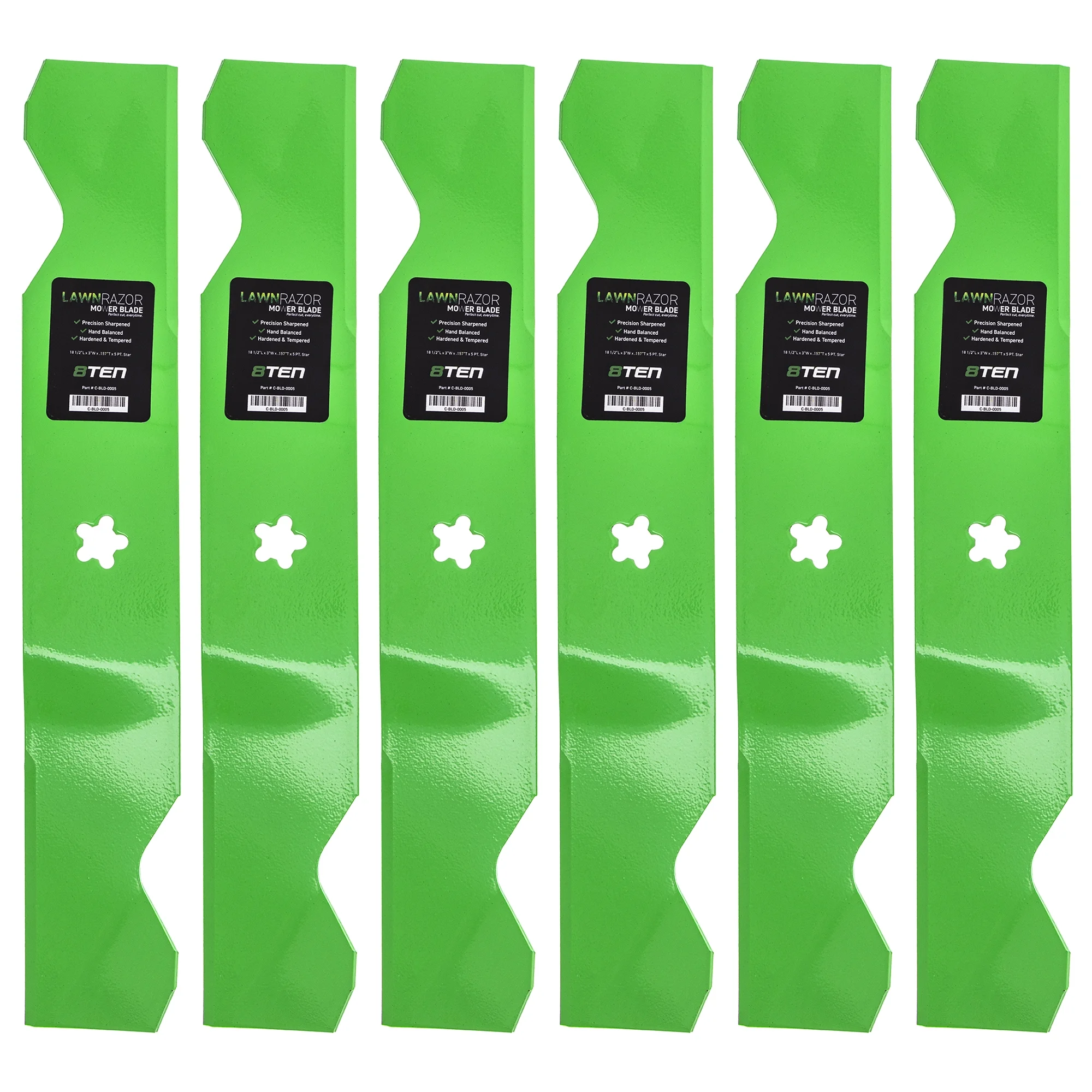 LawnRAZOR Medium Lift Blade Set for 54 inch Husqvarna 532187256 6 Pack 810-CBL2227D