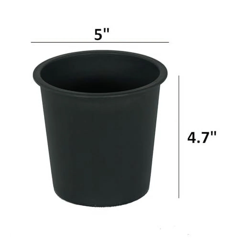 DremFaryoyo 5” Round Nursery Plant Pot - Garden Plastic Pots with Drainage (5-Pack)