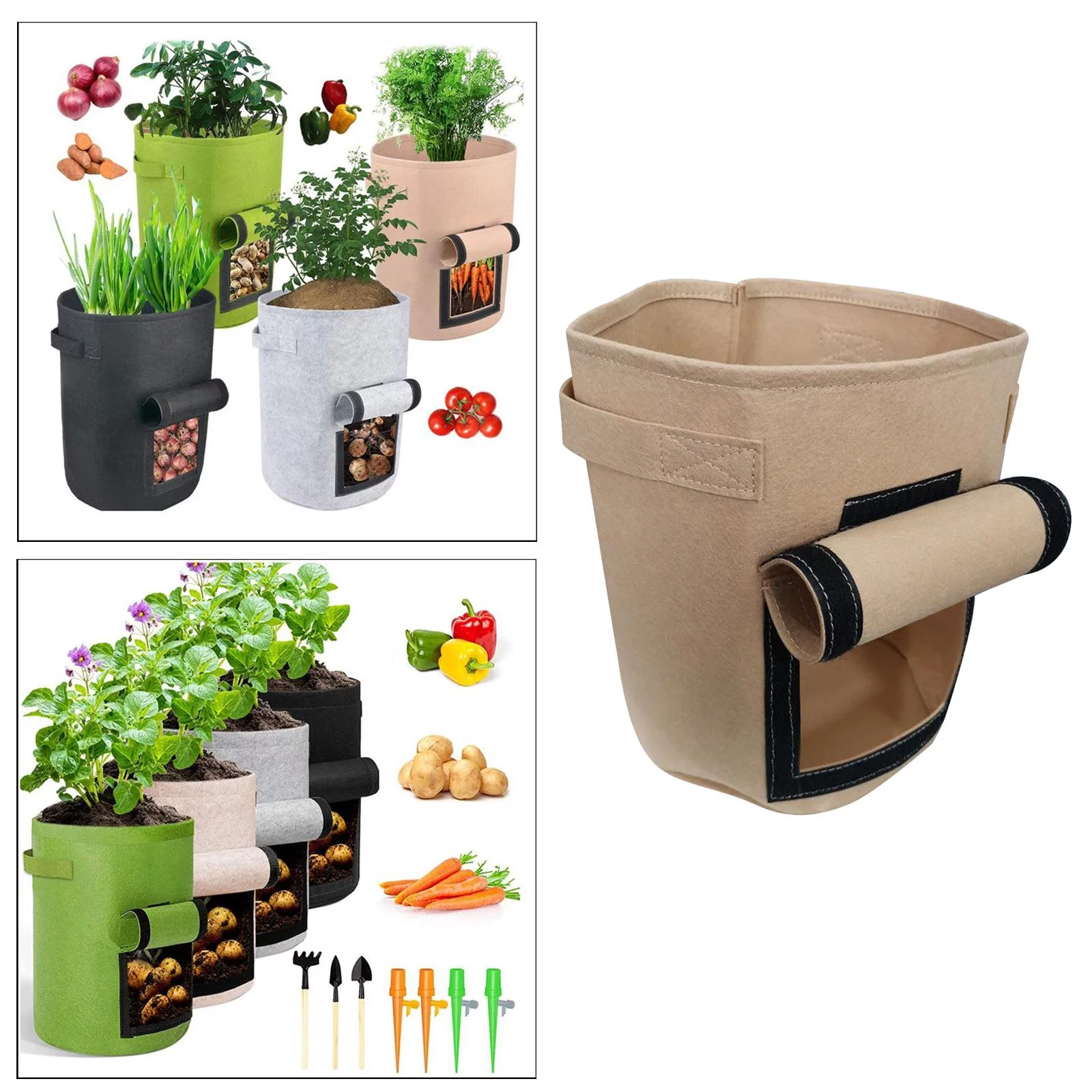 Felt Plant Nonwoven Greenhouse Vegetable Growing Bags Vertical Tools