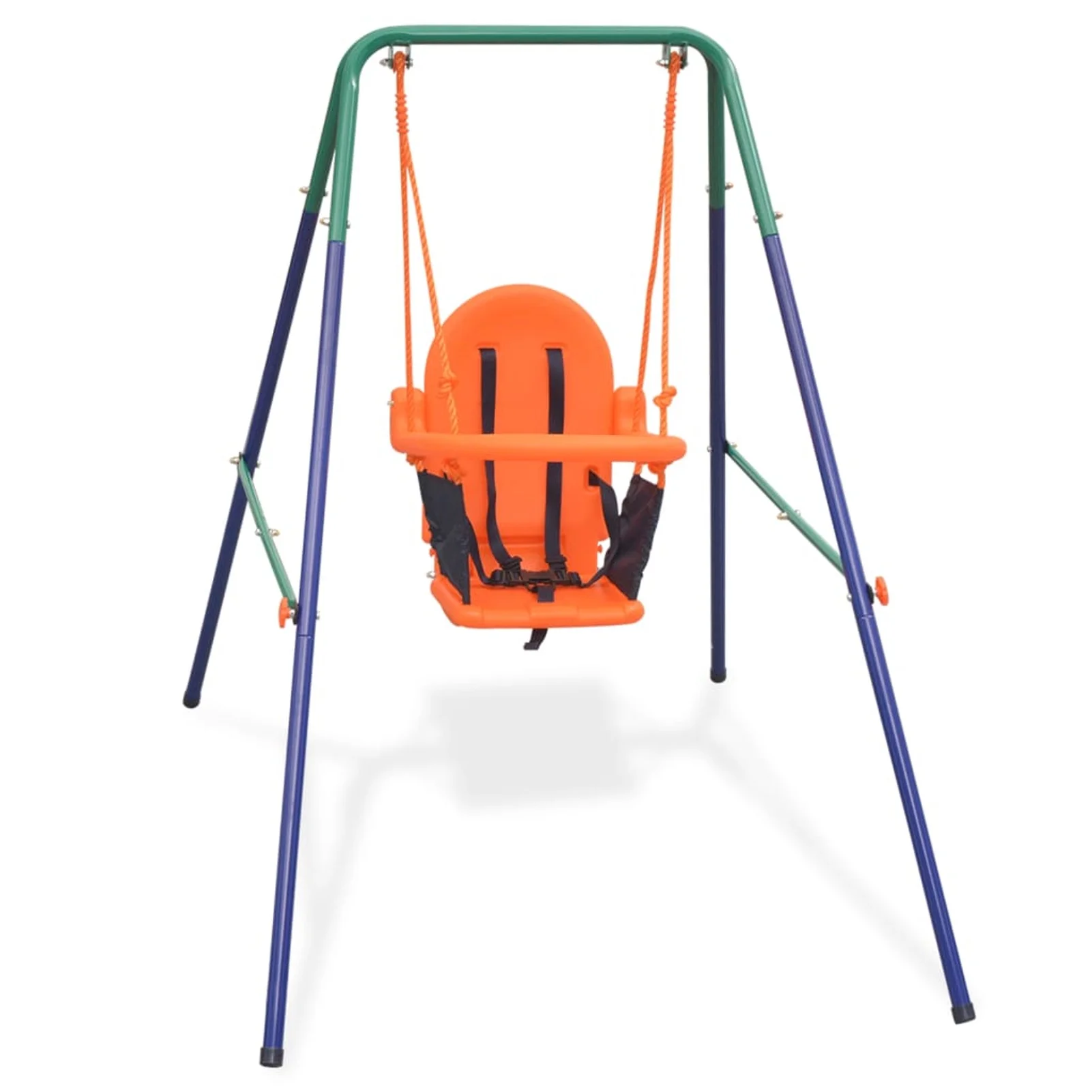 Eccomum Toddler Swing Set with Safety Harness Orange