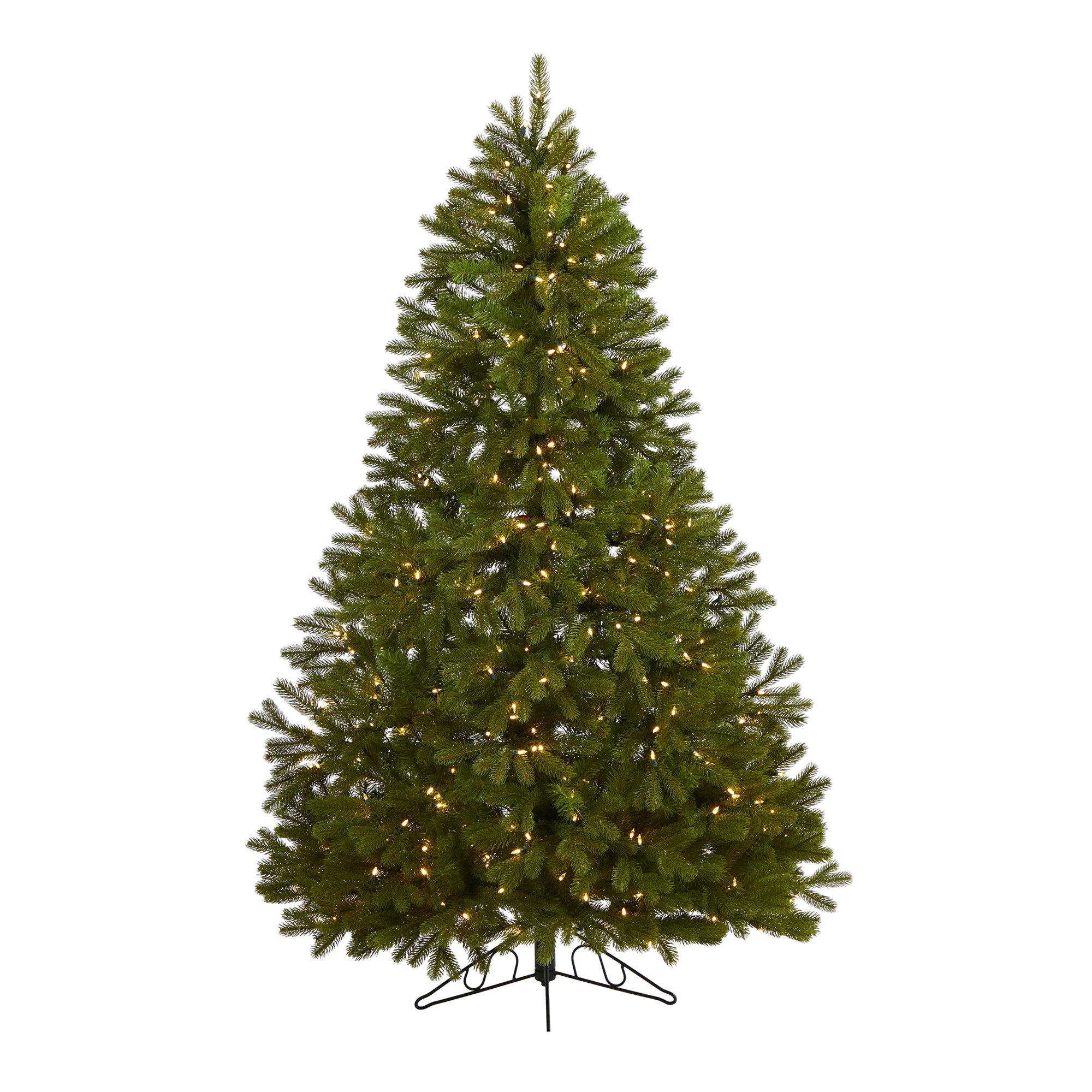 Nearly Natural Clear Prelit LED Green Holiday Spruce Christmas Tree, 6'