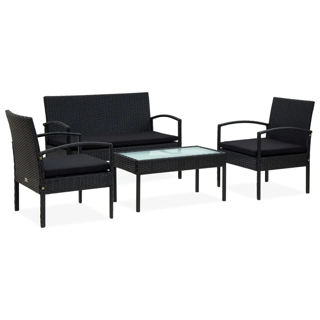 Irfora parcel,With Cushions 4 Piece Patio 45788 Patio Furniture Patio Set Poly Rattan Set - Includes Sofa Balcony Rewis Includes 2-seater Sofa Barash Rattan Sofa Coffee Table With