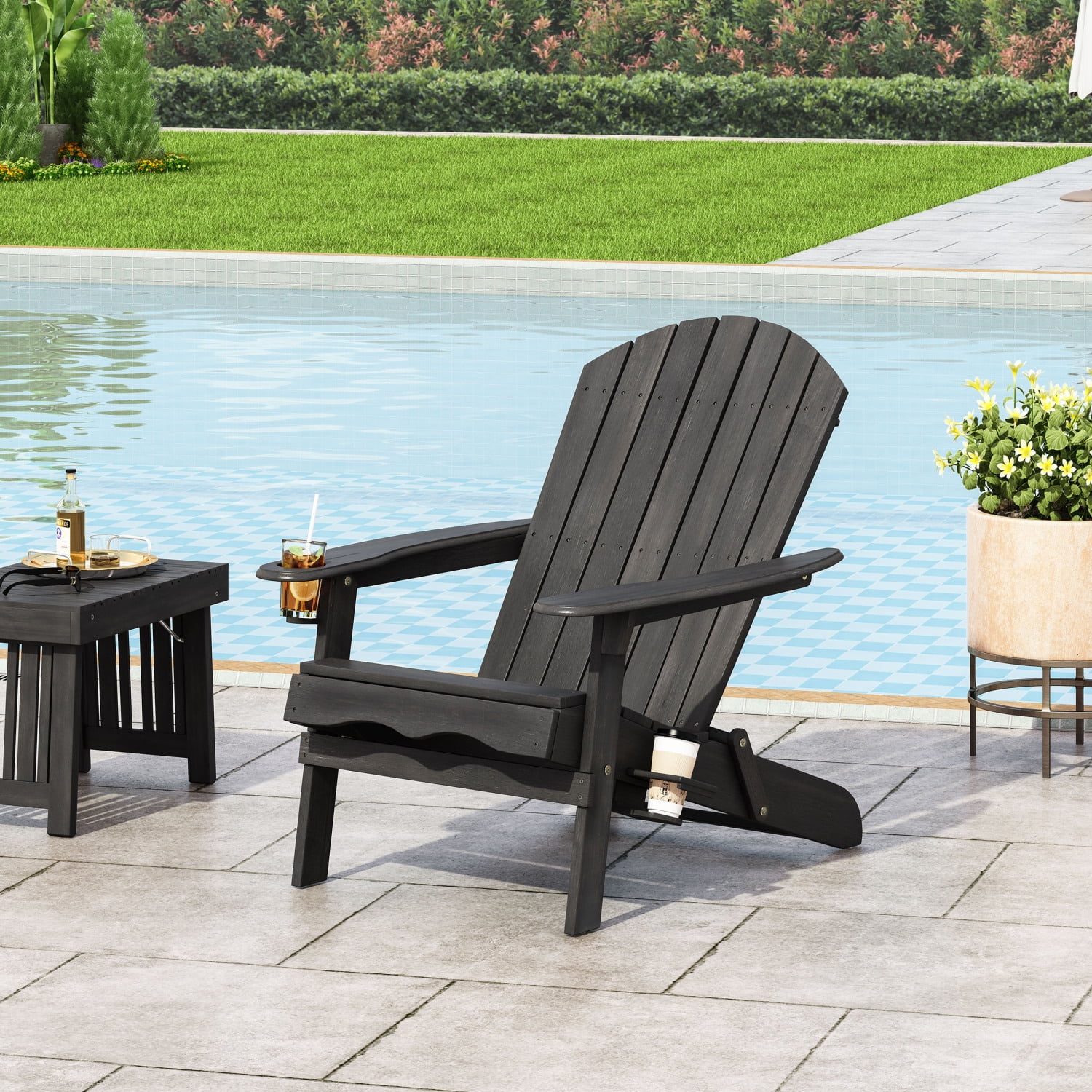 Elegant  Durable  and Stylish Bellwood Adirondack Chair - Classic Wooden Chair with Ergonomic Design for Maximum Outdoor Comfort and Relaxation - Ideal for Your Garden or Patio - Comforta