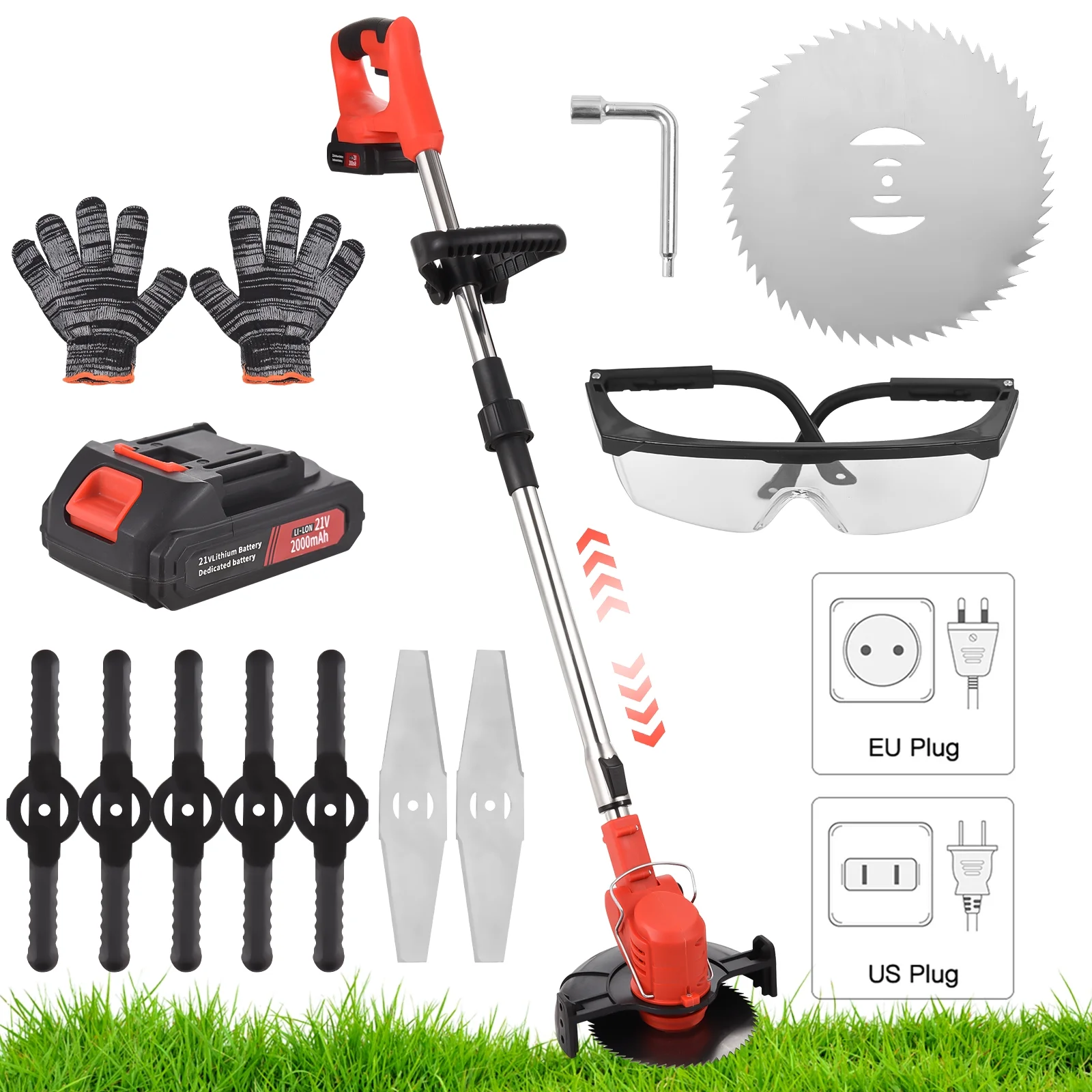 Electric Lawn Mower,3 Types Battery Types Battery And 21v With 3 Weed 21v With