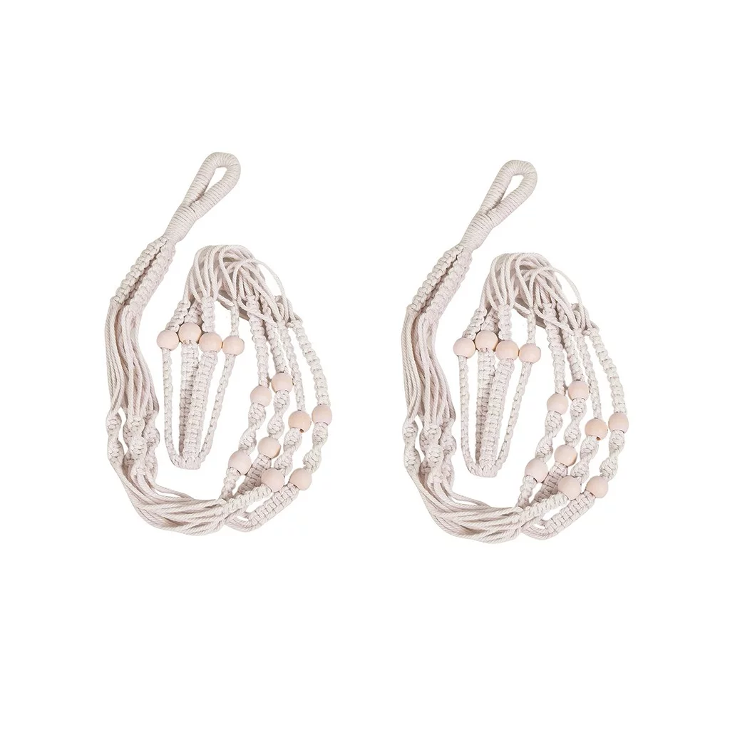 Plant Hangers Indoor Hanging Planter Basket with Wood Beads Decorative 2 Pack