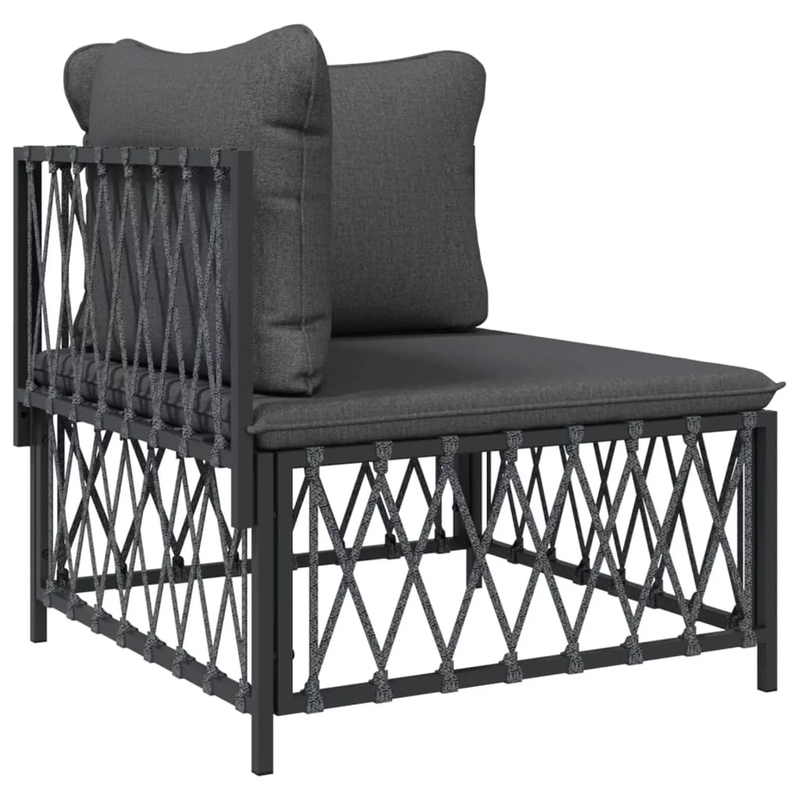 Dcenta 8 Piece Patio Set with Cushions Anthracite Steel