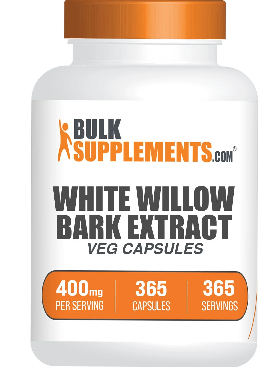 BulkSupplements.com White Willow Bark Extract Capsules (365 Veg Capsules - 365 Servings)