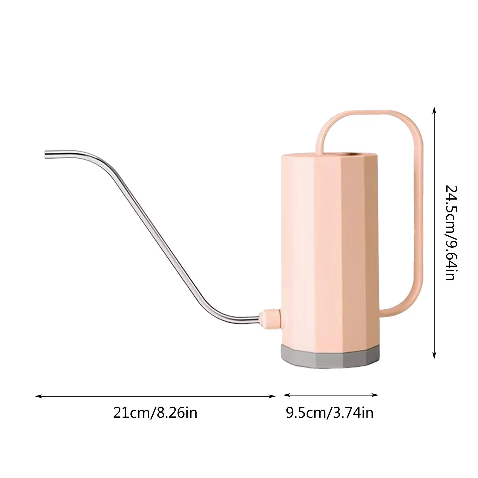 Induction Heater Gardening Greenery Sprinkler Flower Pot Watering Can Long Spout Stainless Steel Curved Spout