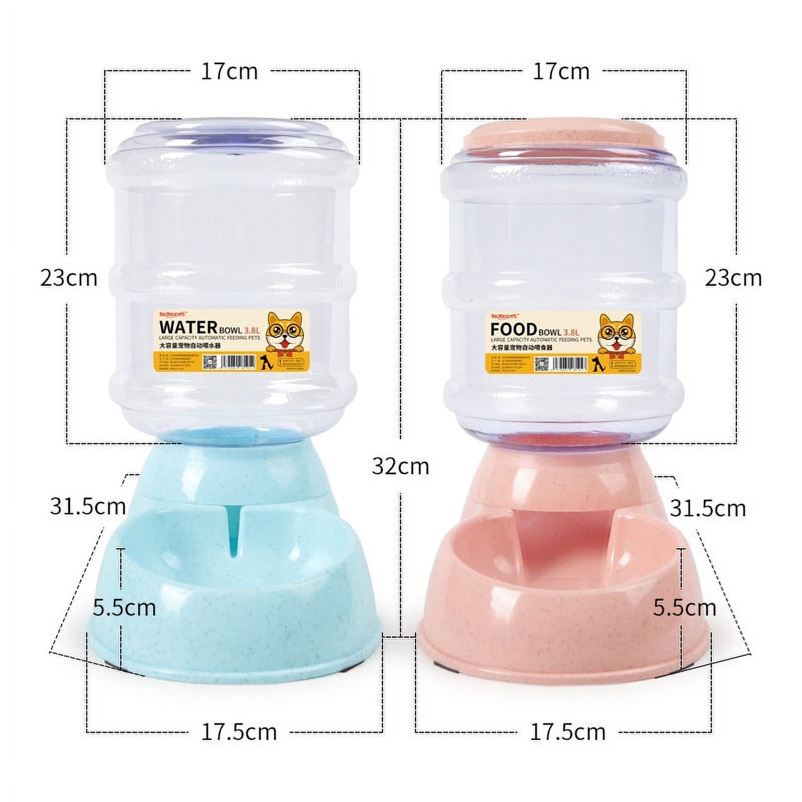 3.8L Gravity Pet Water Dispenser Cat Automatic Feeder Plastic Dog Bottle Water Fountain Food Water Dispenser Cats Feeding Bowl