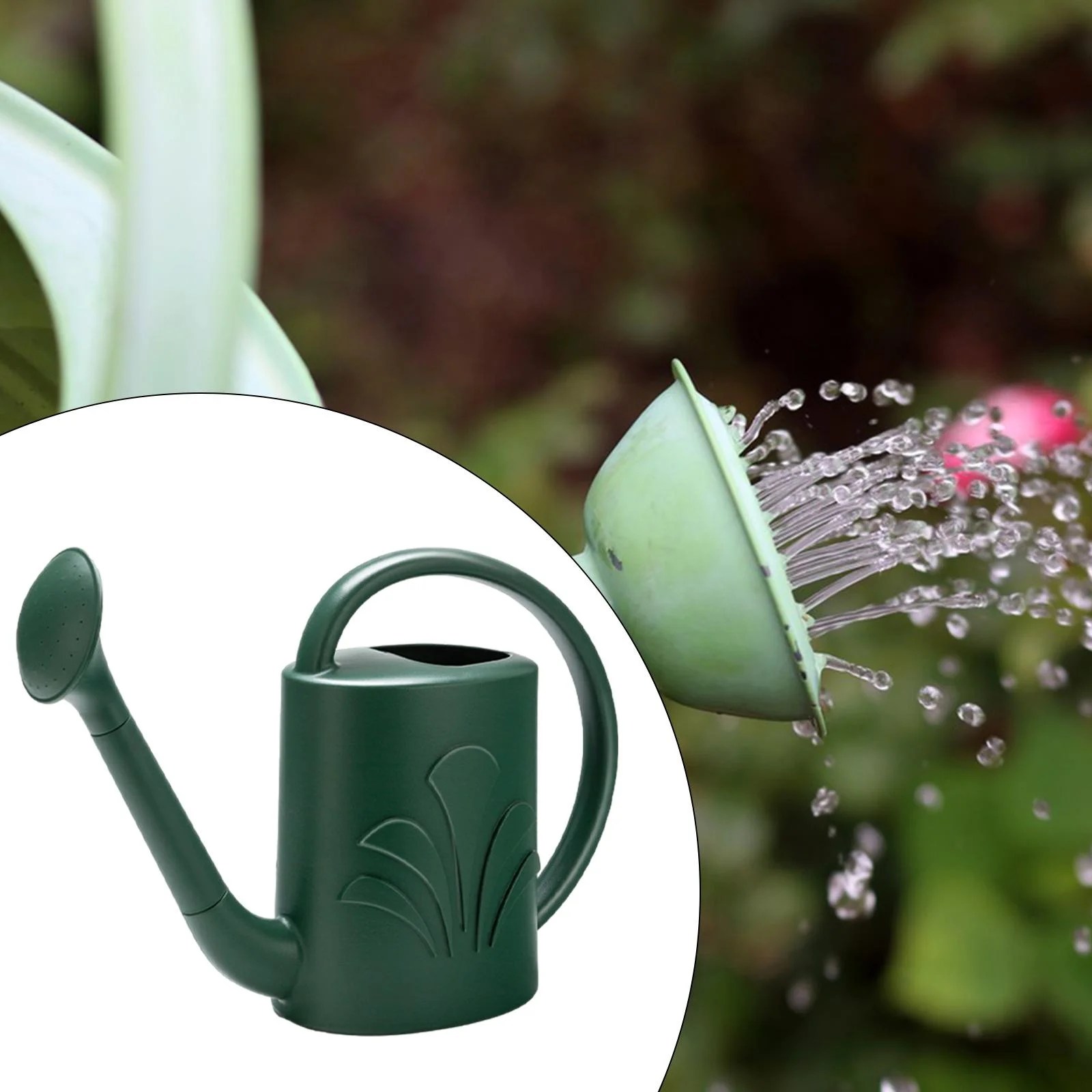 oshhnii 4L Garden Watering Can Backyard with Sprinkler Head Watering Pot Dark Green