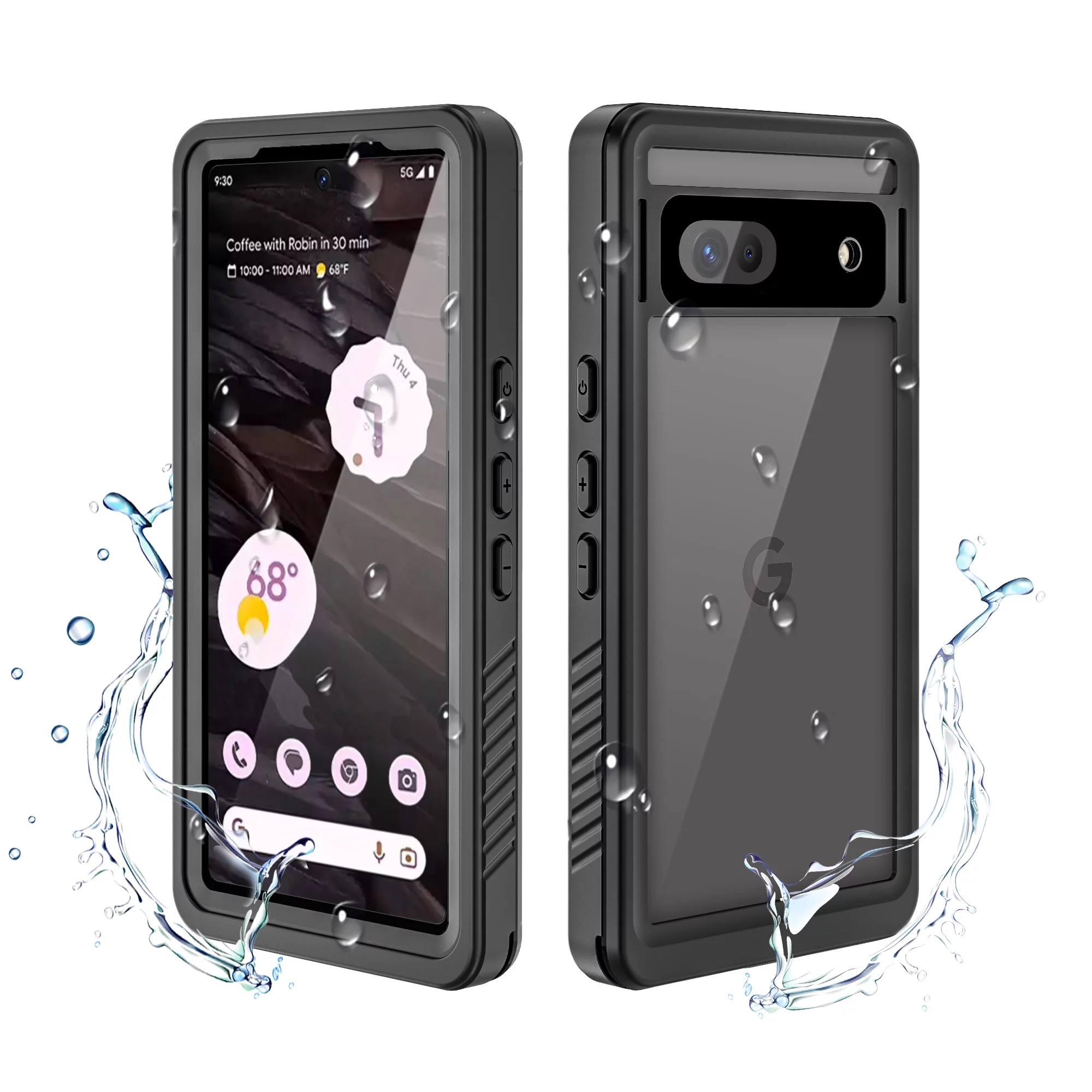 Ancove Compatible with Google Pixel 7a Case with Built-in Screen Protector,Waterproof Heavy Duty Shockproof Ful Body Protective Case for Google Pixel 7a,(Black)