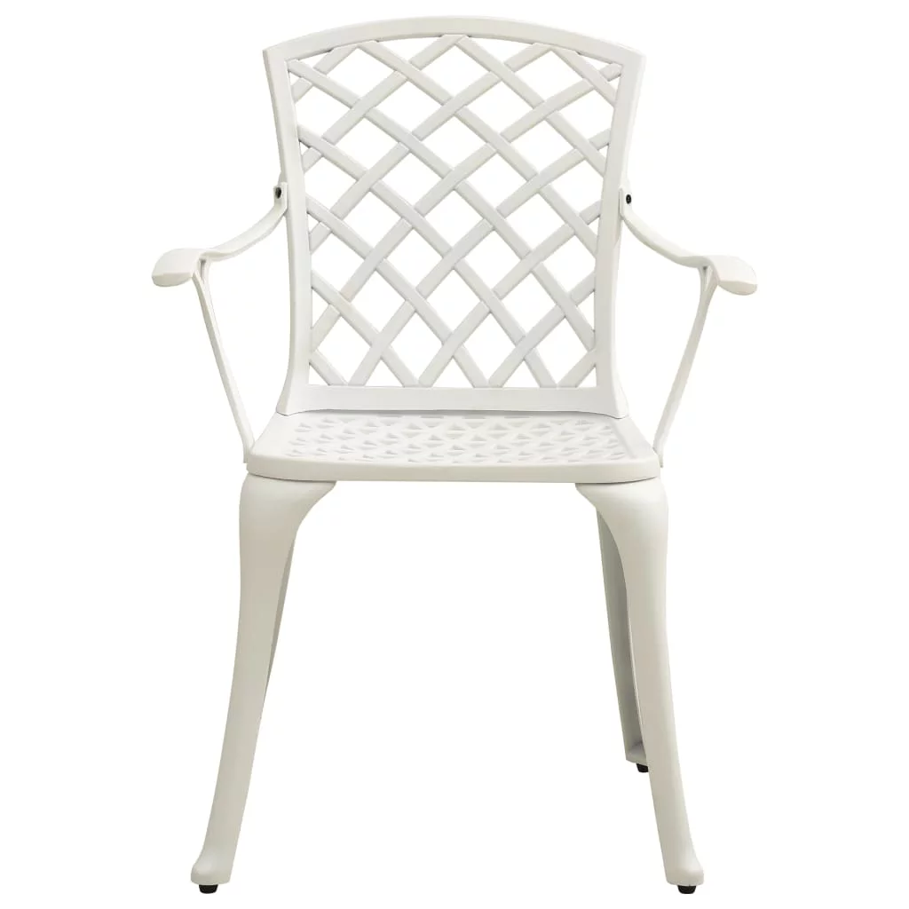 Anself 3 Piece Bistro Set Cast Aluminum White