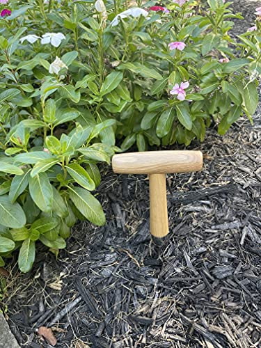 Garden Guru Steel Dibber Planter Tool for Planting Seeds & Bulbs - High Carbon Steel & Comfortable Wood Carved Handle - for Consistent Planting Flowers Tulips, Daffodils, Dahlias