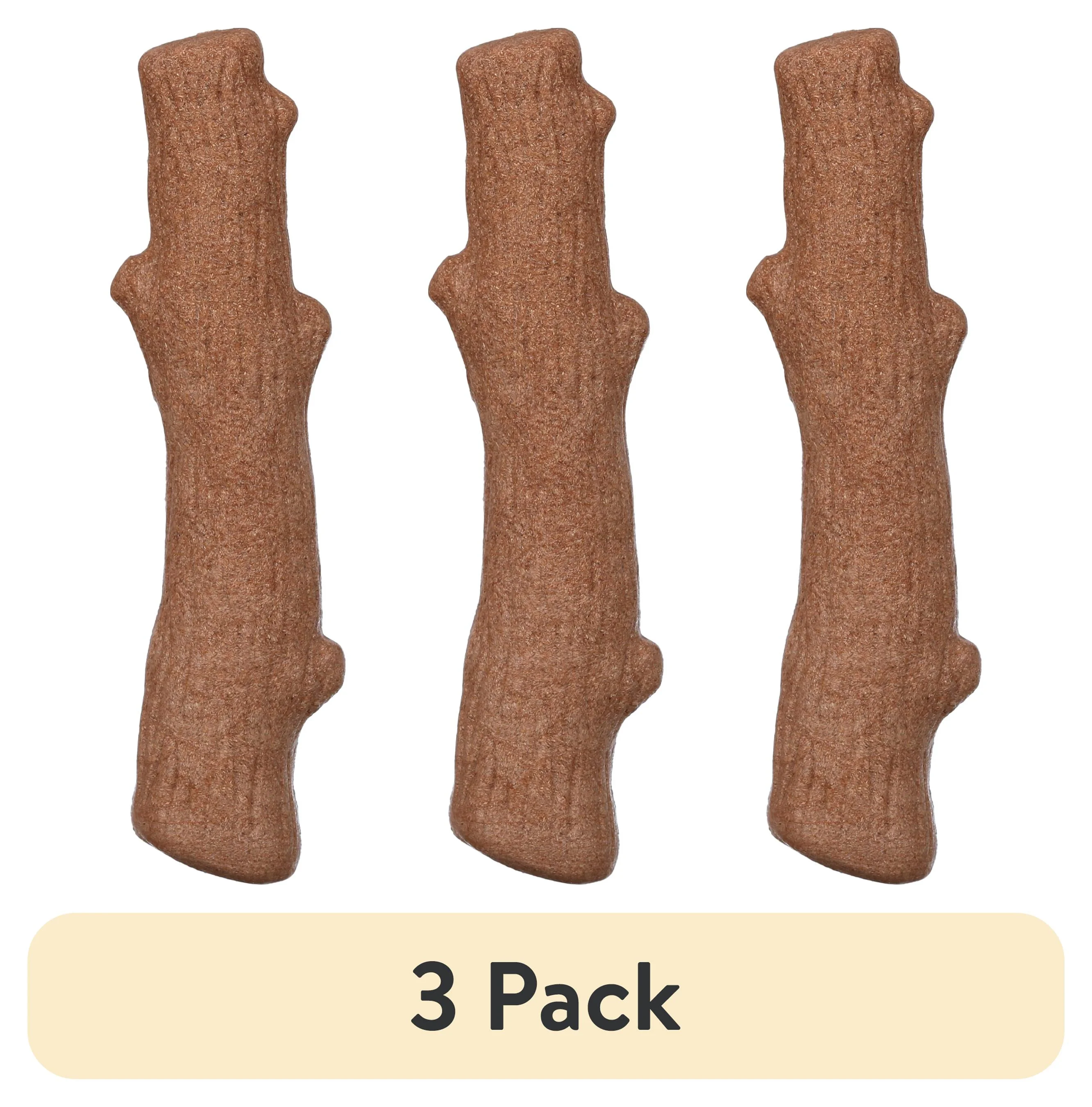 (3 pack) Petstages Dogwood Wood Alternative Dog Chew Toy, Brown, Large