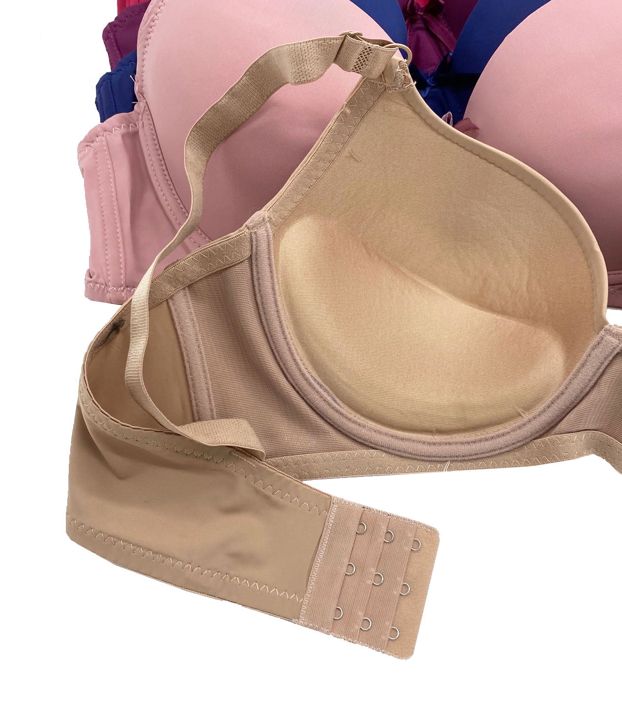 6 Pieces ADD 1 Cup Lace Polka Dot Wired Double Pushup Push Up Bra B/C (34C)